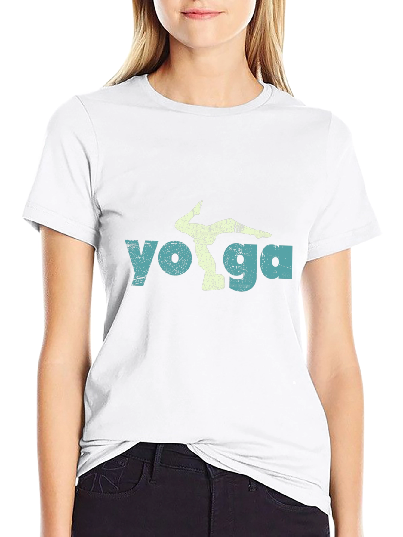Yoga Pose Graphic T-Shirt - Mens Casual Black Tee
