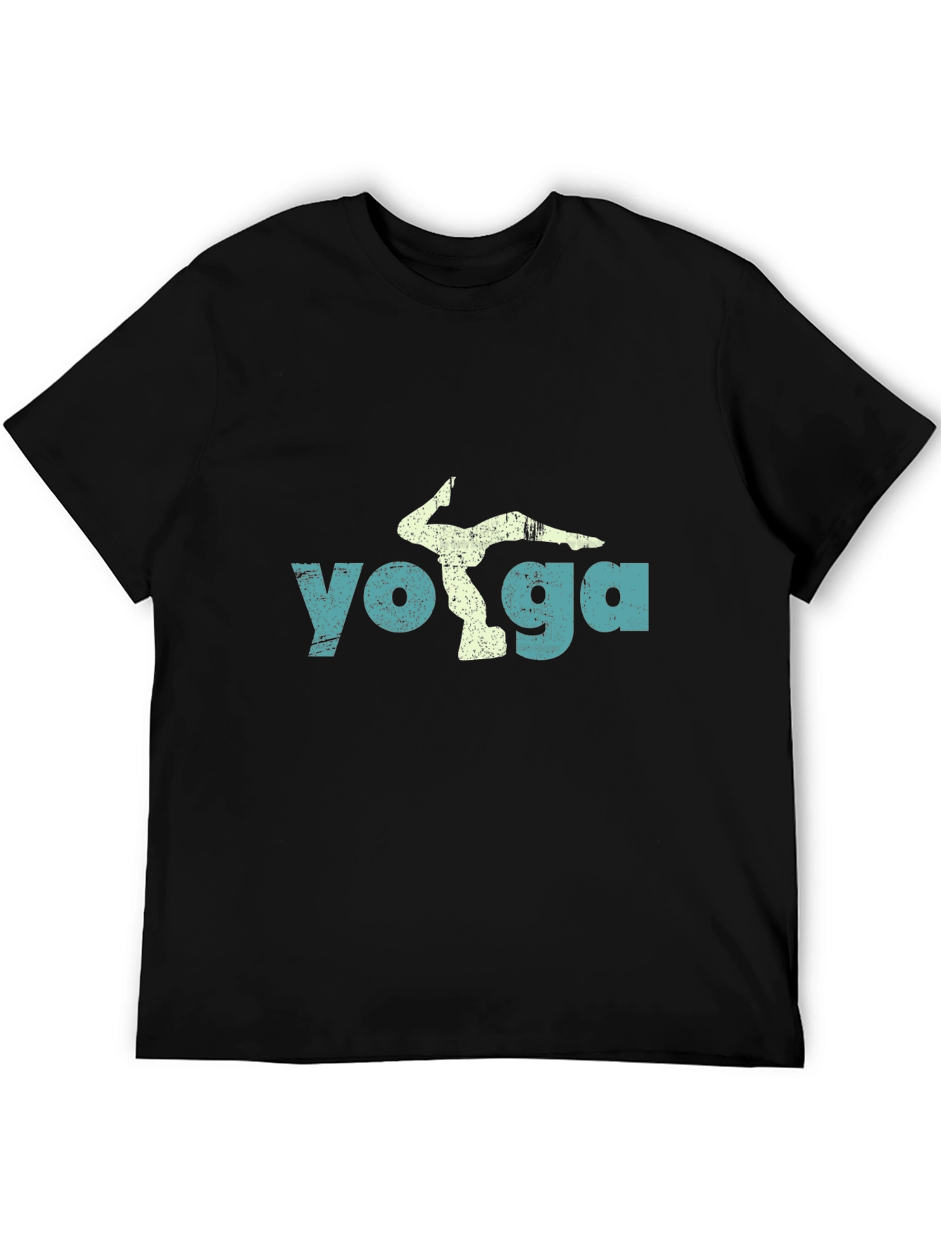 Yoga Pose Graphic T-Shirt - Mens Casual Black Tee