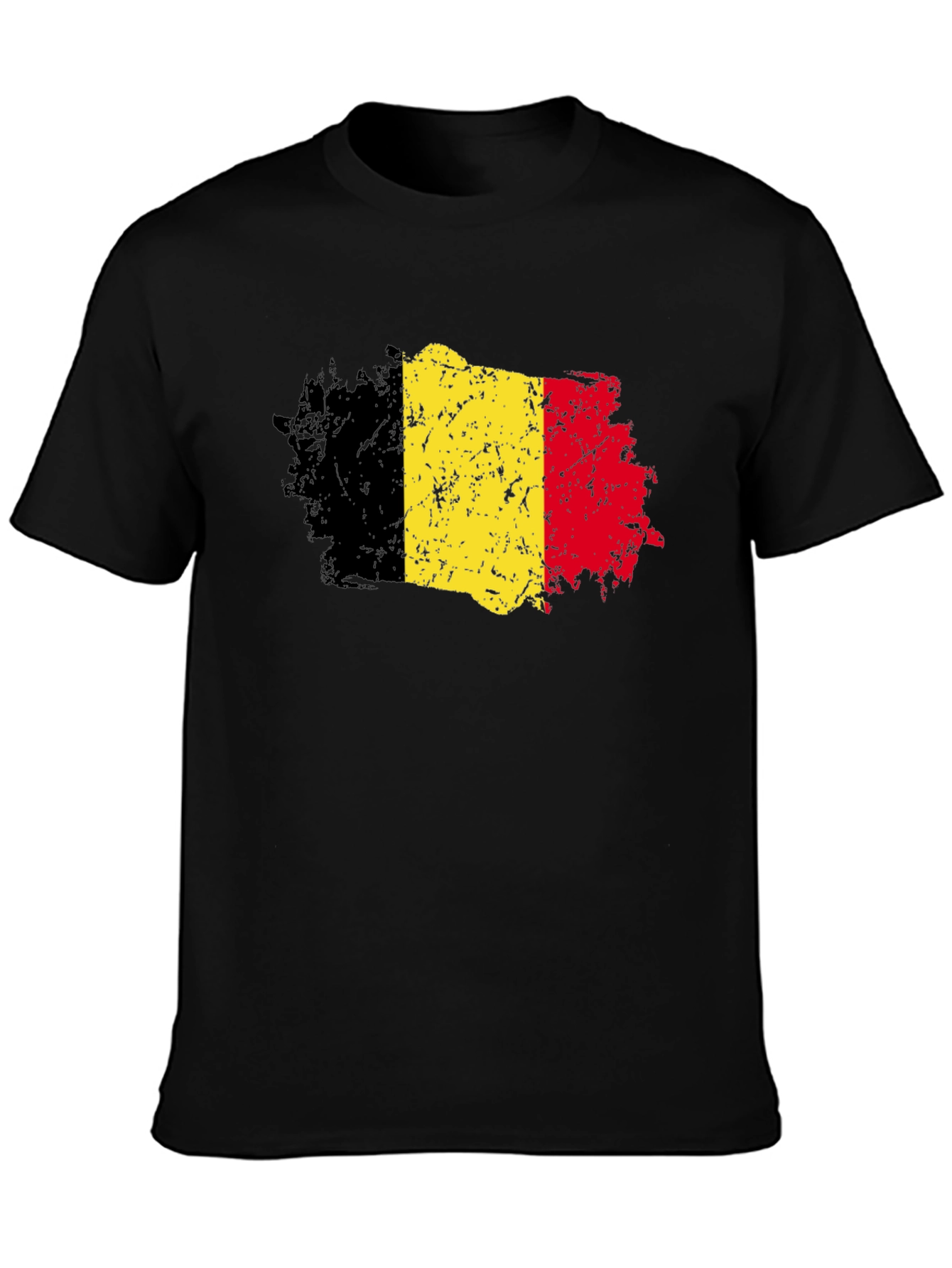 Belgium Flag T-Shirt - Distressed Design