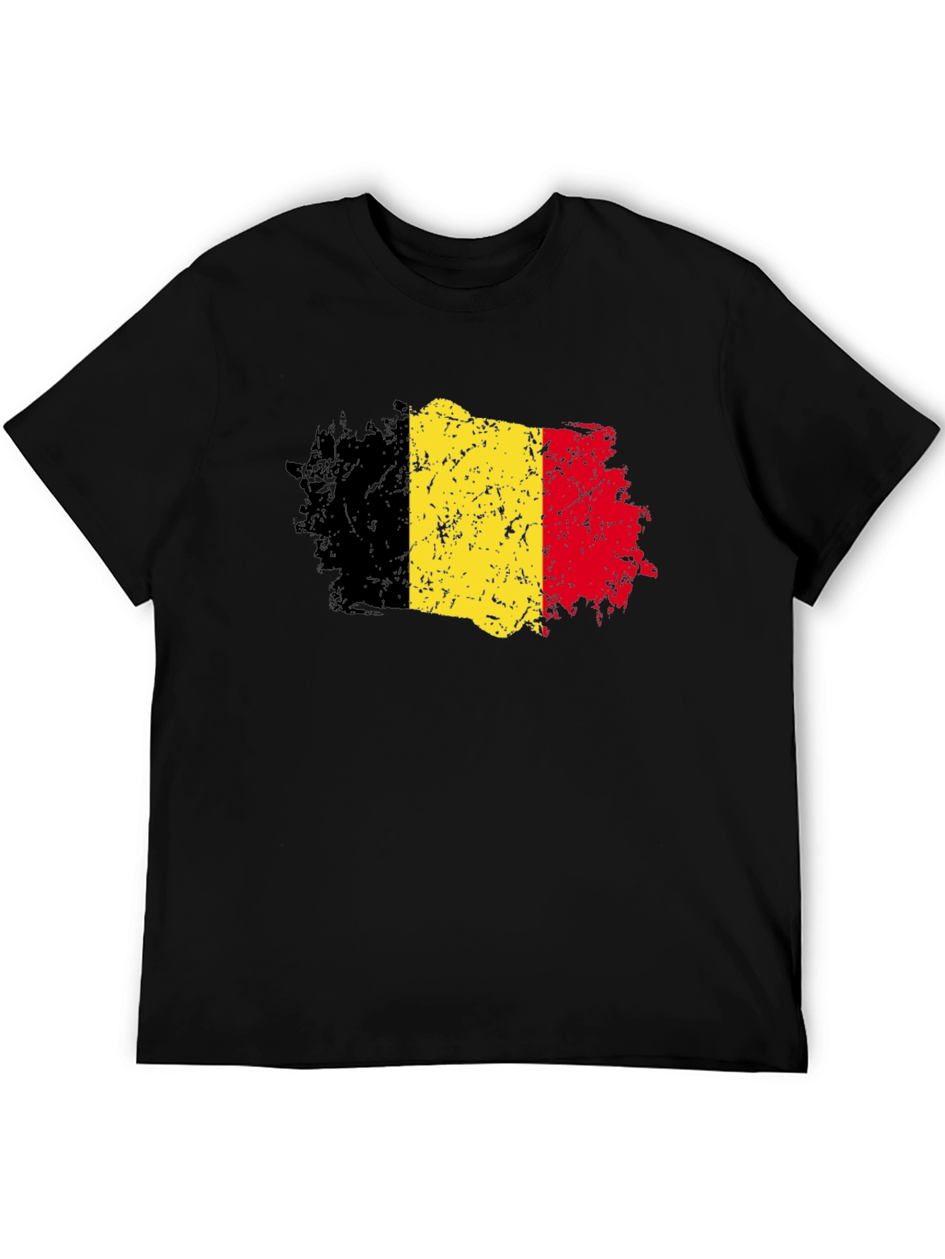 Belgium Flag T-Shirt - Distressed Design