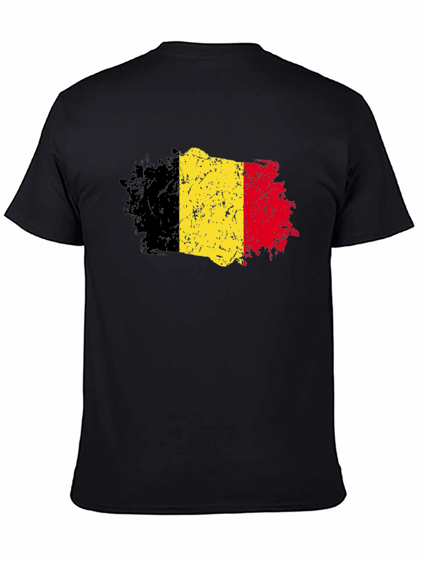 Belgium Flag T-Shirt - Distressed Design