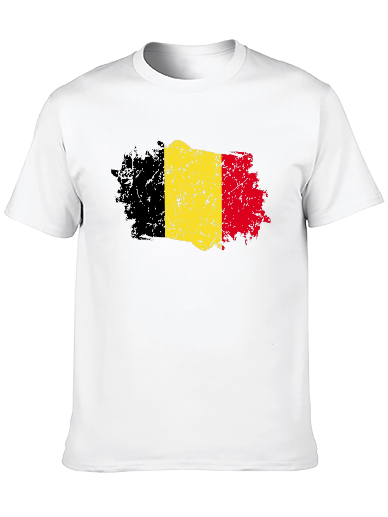 Belgium Flag T-Shirt - Distressed Design
