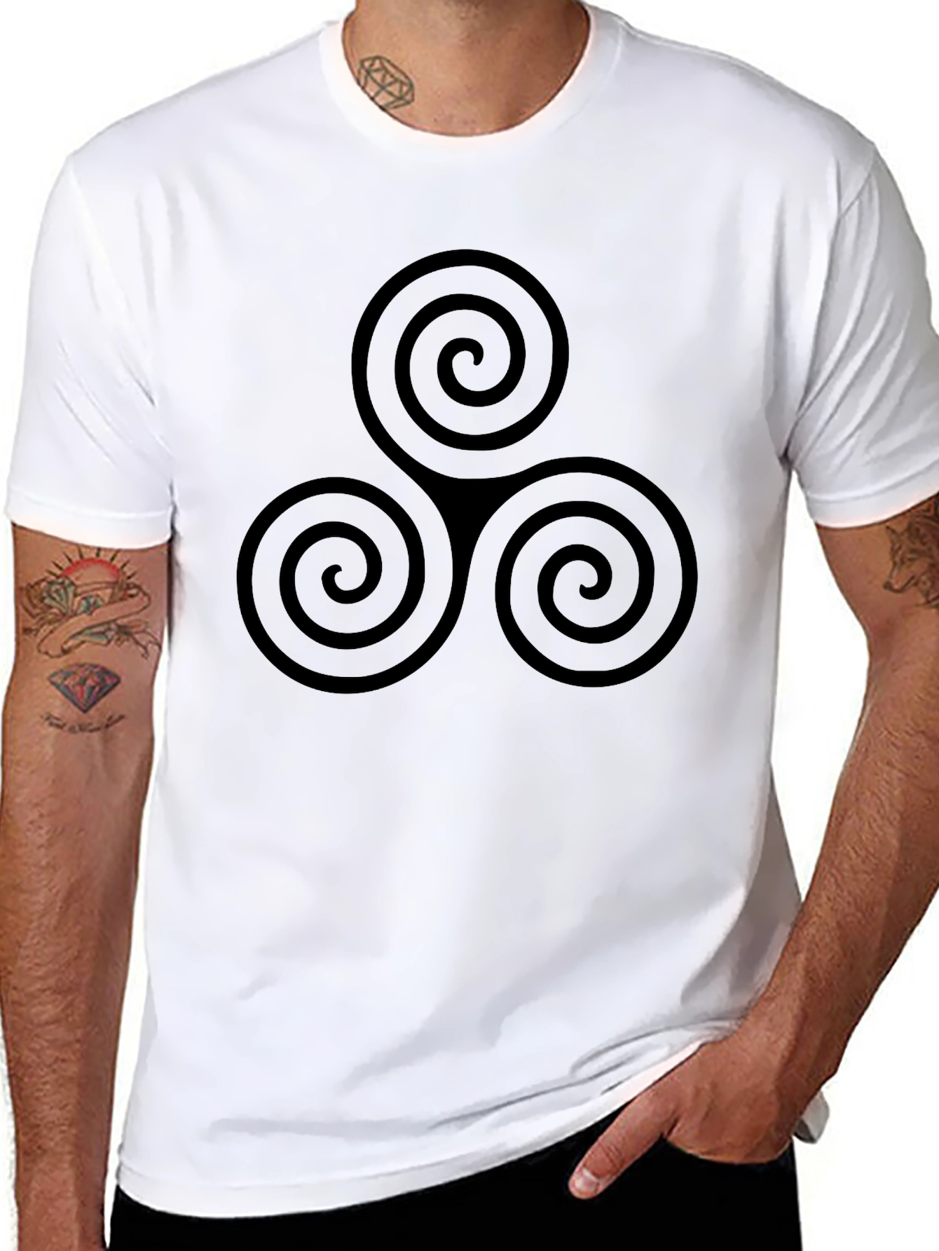 Triskelion Black T-Shirt - Celtic Inspired Design