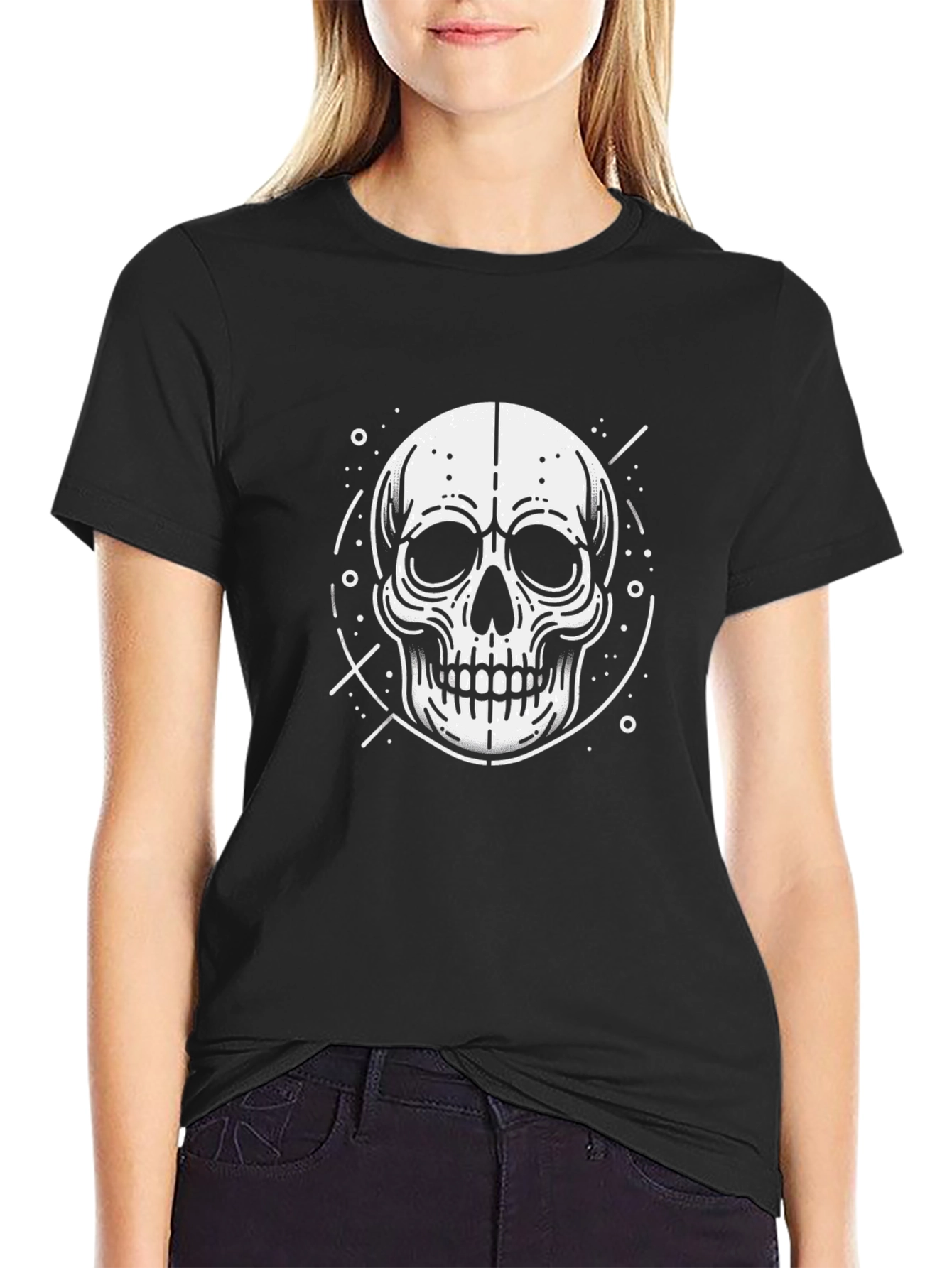 Skull Graphic Tee - Stylish Black Cotton T-Shirt
