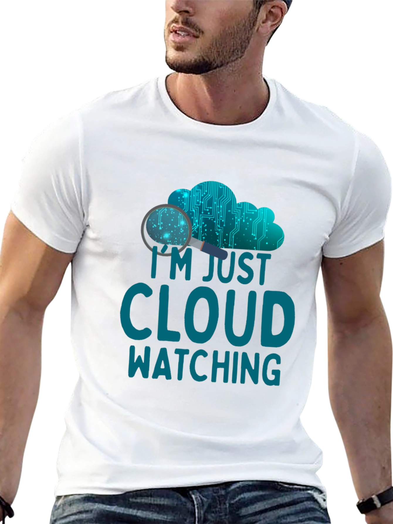 Cloud Watching Graphic Tee - Tech Humor Shirt