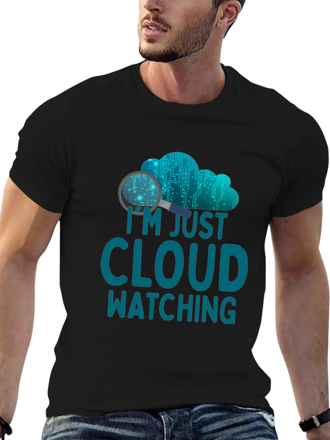 Cloud Watching Graphic Tee - Tech Humor Shirt