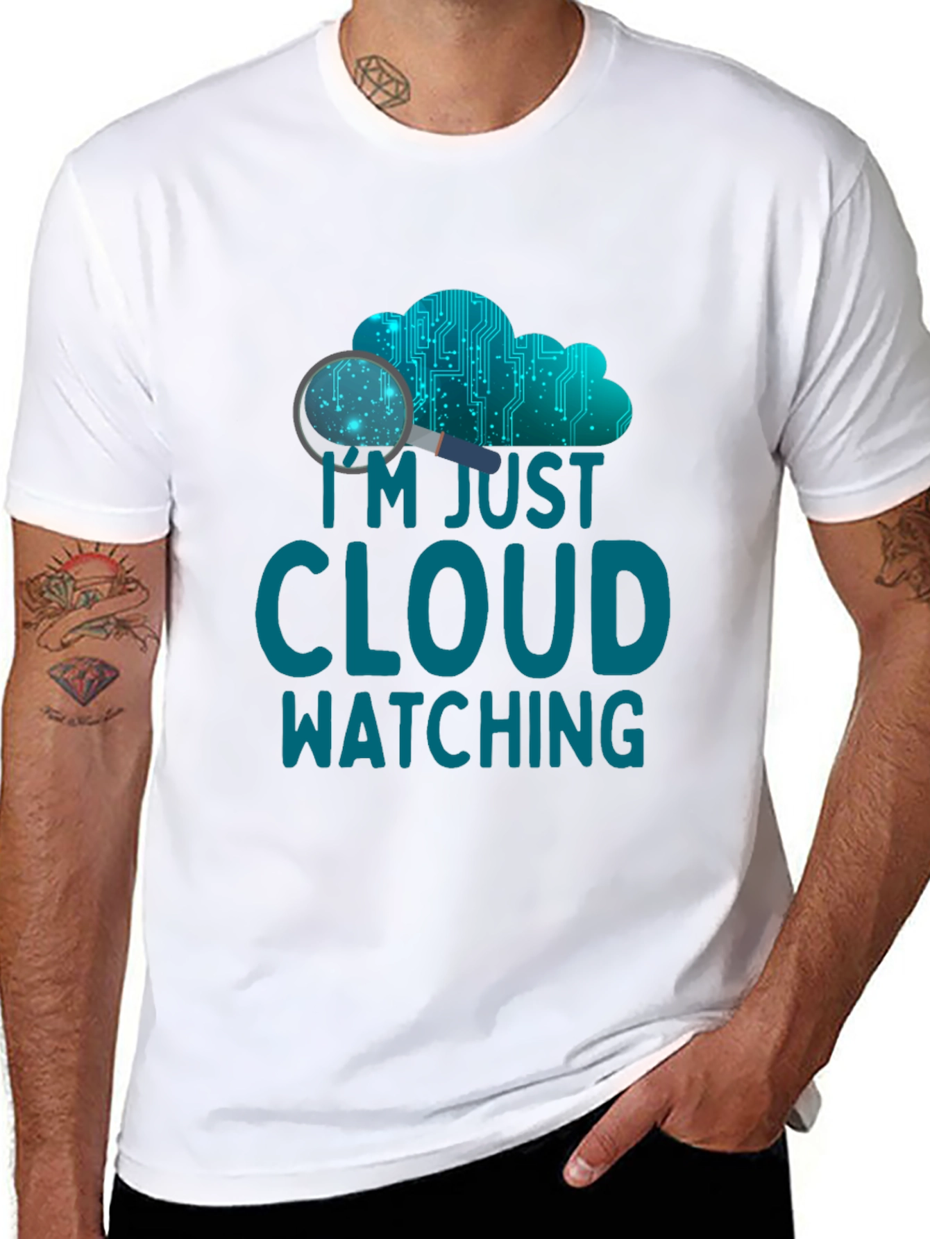 Cloud Watching Graphic Tee - Tech Humor Shirt