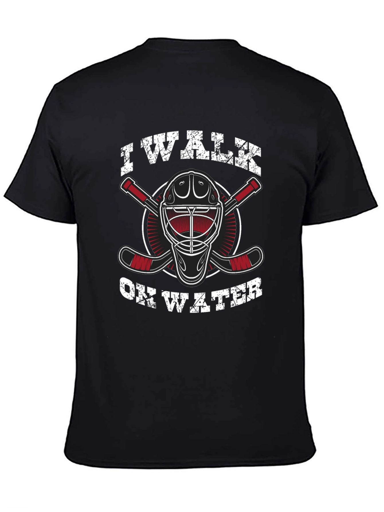 I Walk On Water Hockey T-Shirt - Black