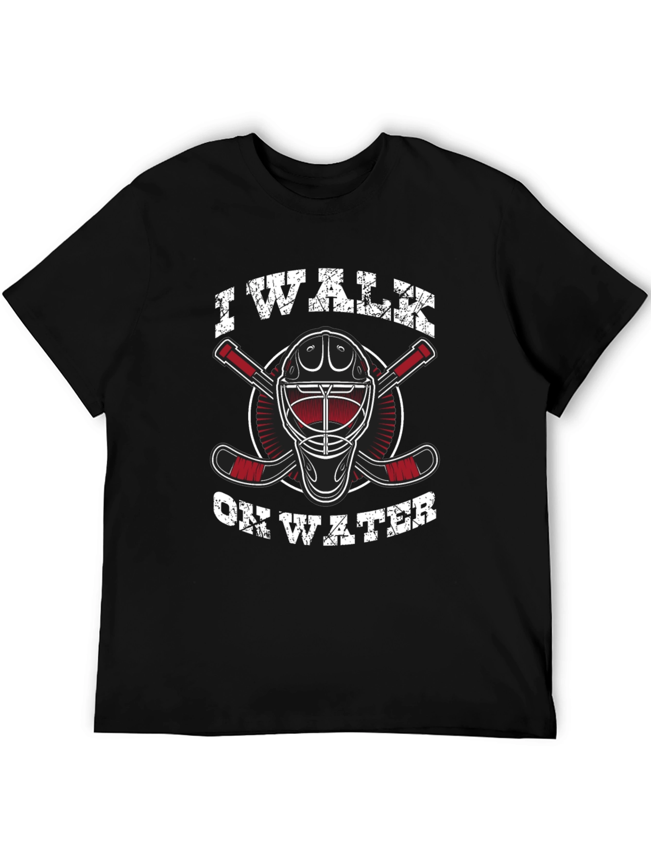 I Walk On Water Hockey T-Shirt - Black