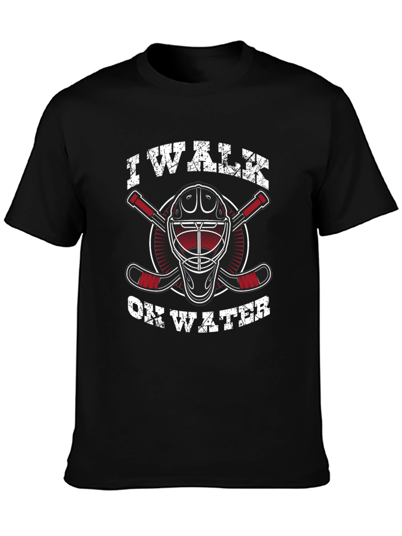 I Walk On Water Hockey T-Shirt - Black