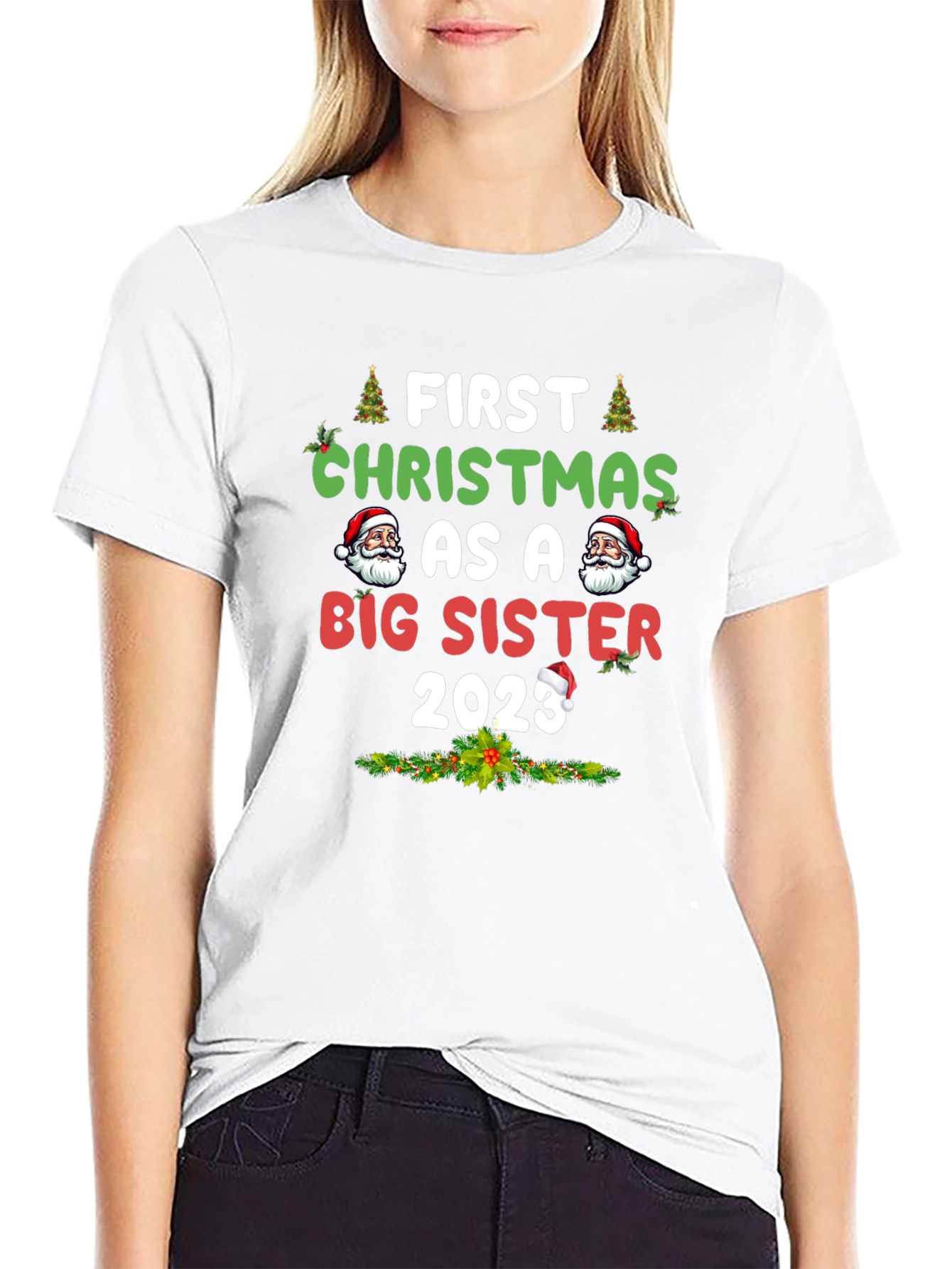 First Christmas As A Big Sister 2023 T-Shirt