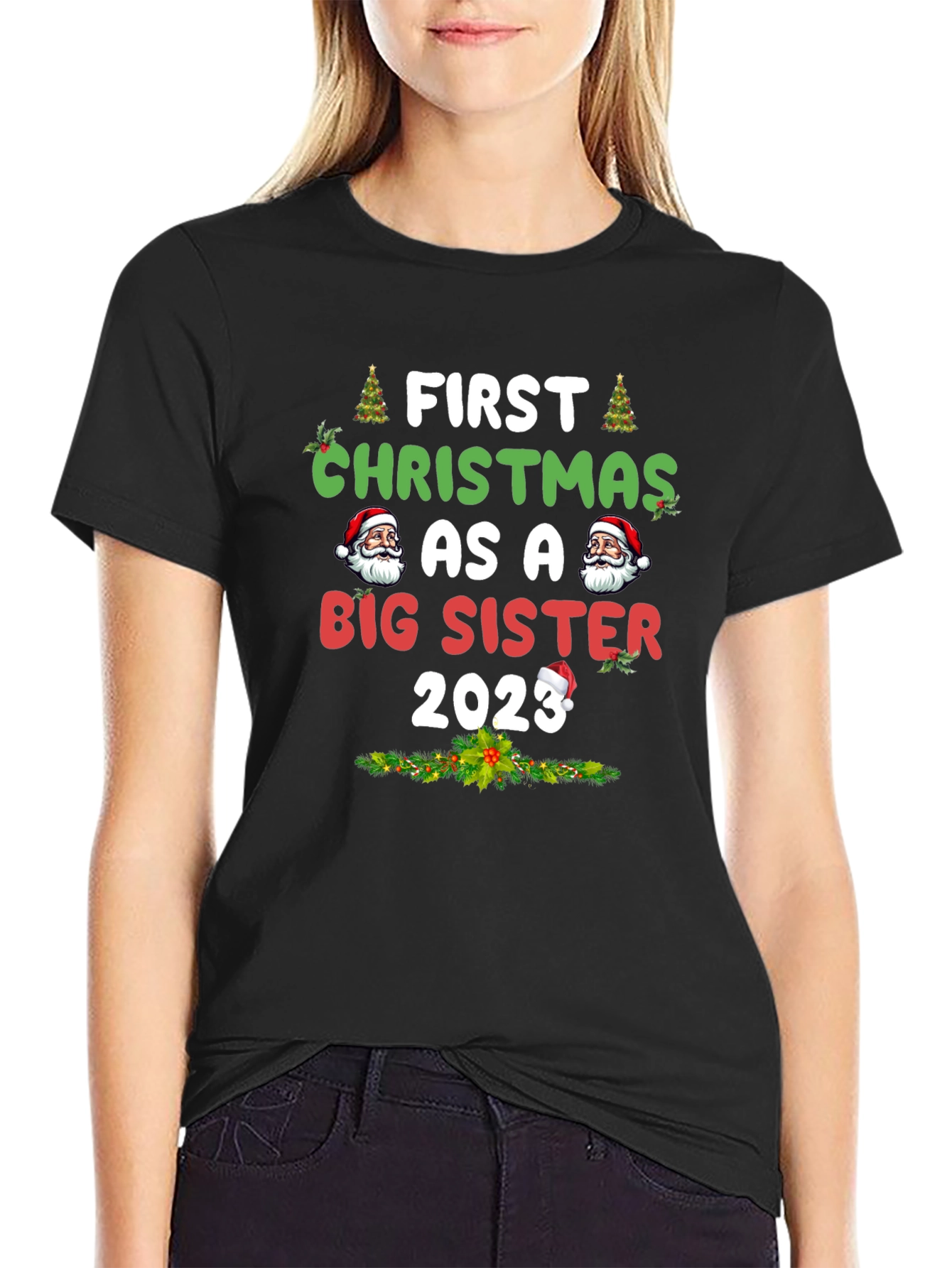 First Christmas As A Big Sister 2023 T-Shirt