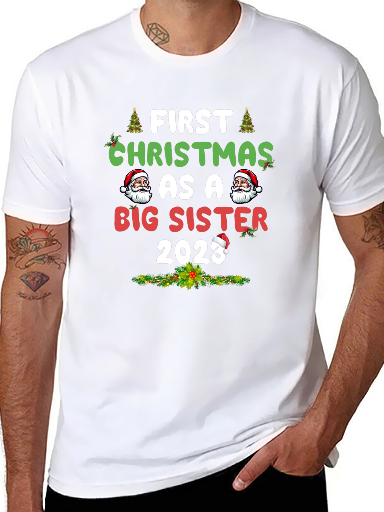 First Christmas As A Big Sister 2023 T-Shirt