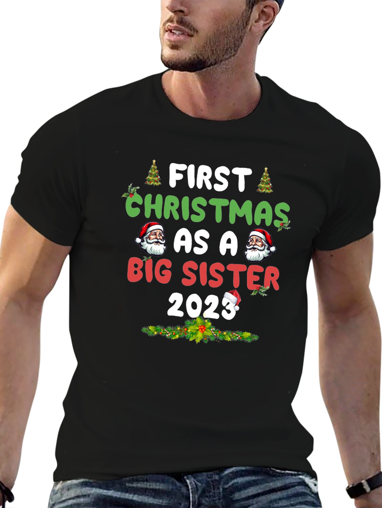 First Christmas As A Big Sister 2023 T-Shirt