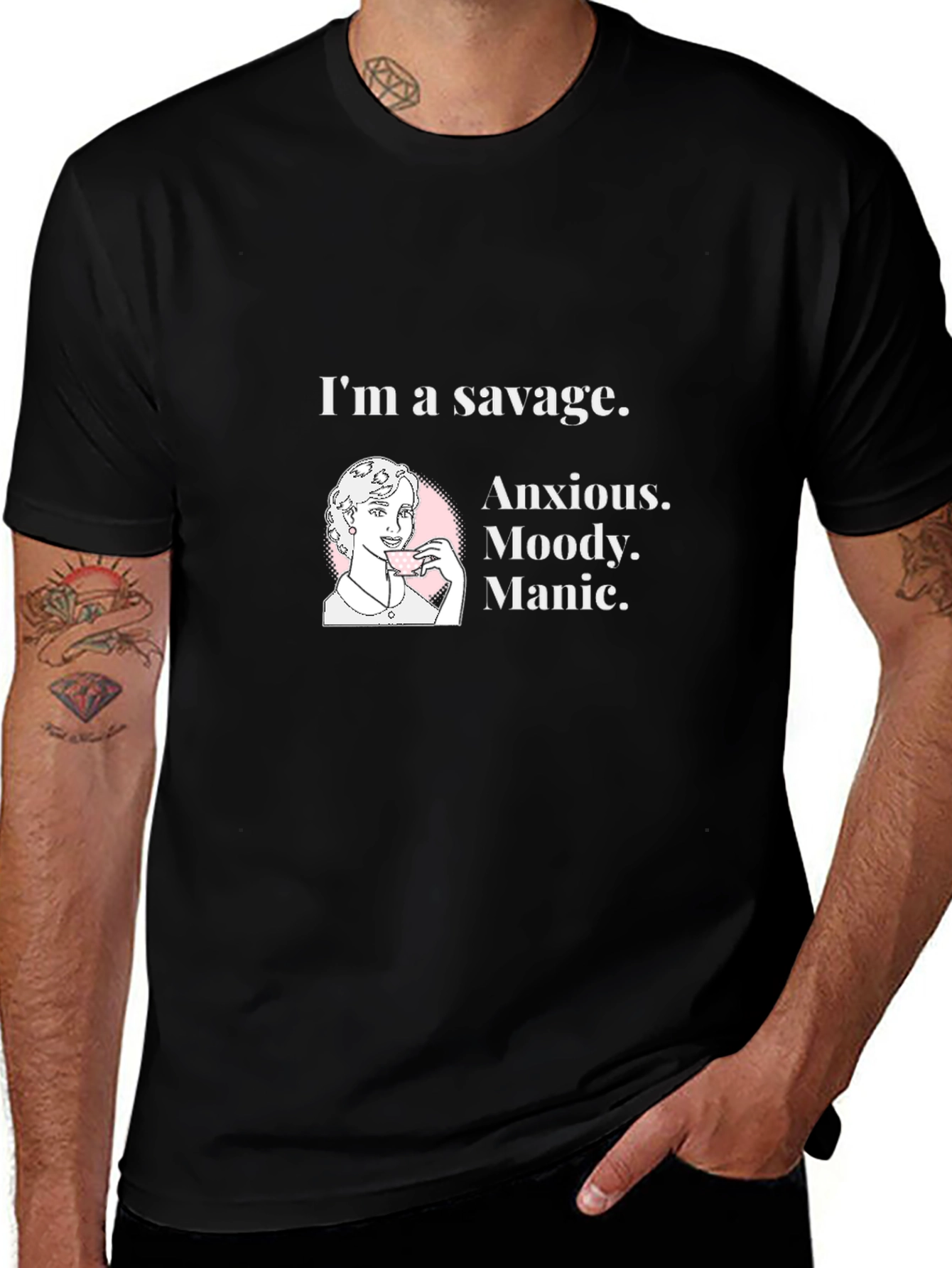 Savage Anxious Moody Manic Graphic T-Shirt