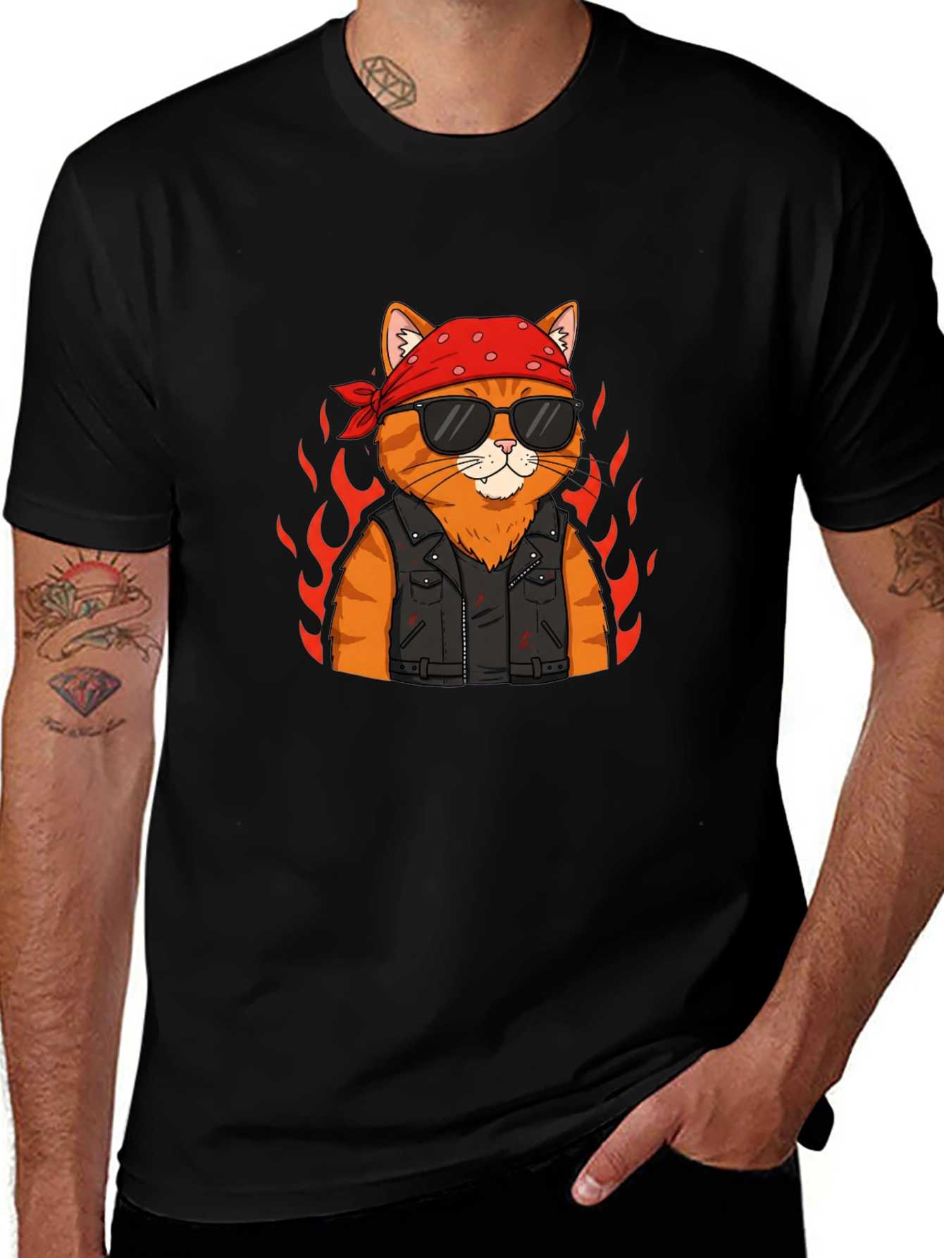 Cool Cat Biker T-Shirt - Ride in Style