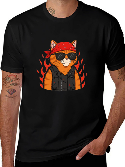 Cool Cat Biker T-Shirt - Ride in Style