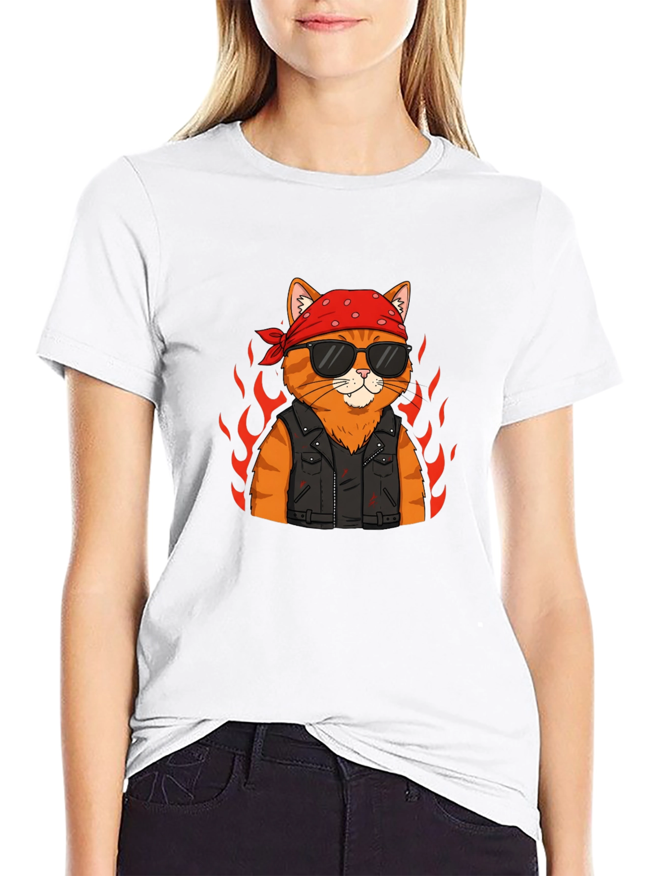 Cool Cat Biker T-Shirt - Ride in Style