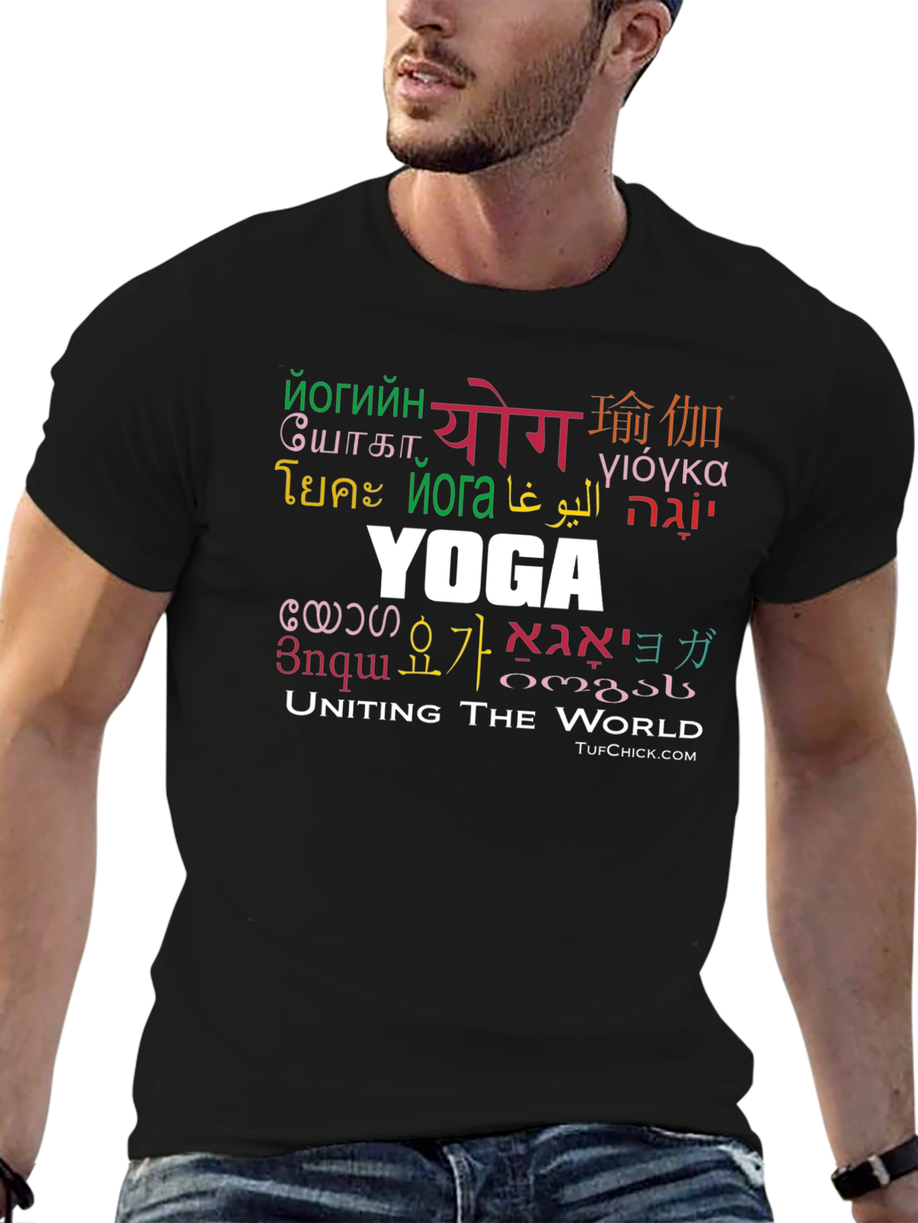 Yoga Uniting The World Black T-Shirt