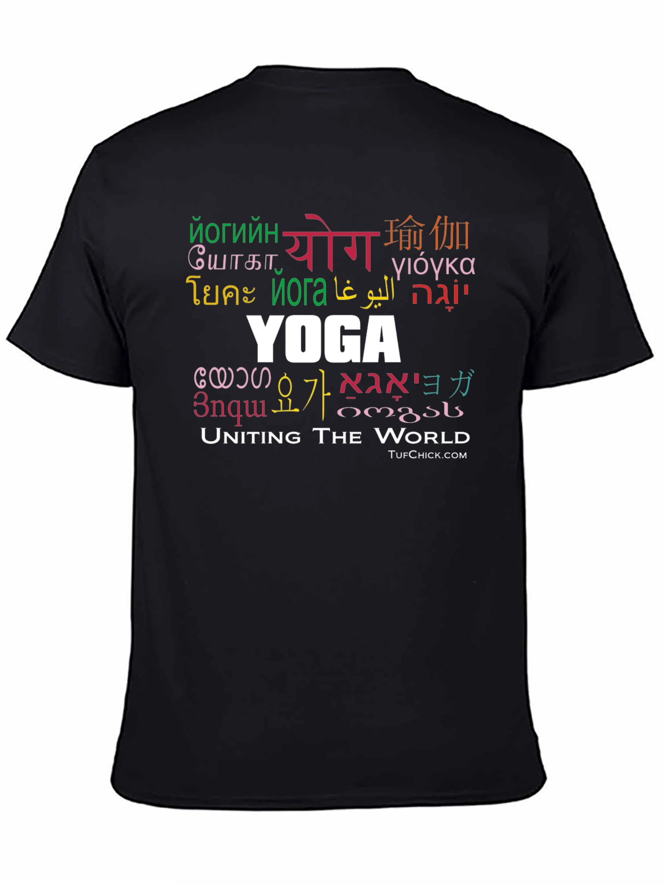 Yoga Uniting The World Black T-Shirt