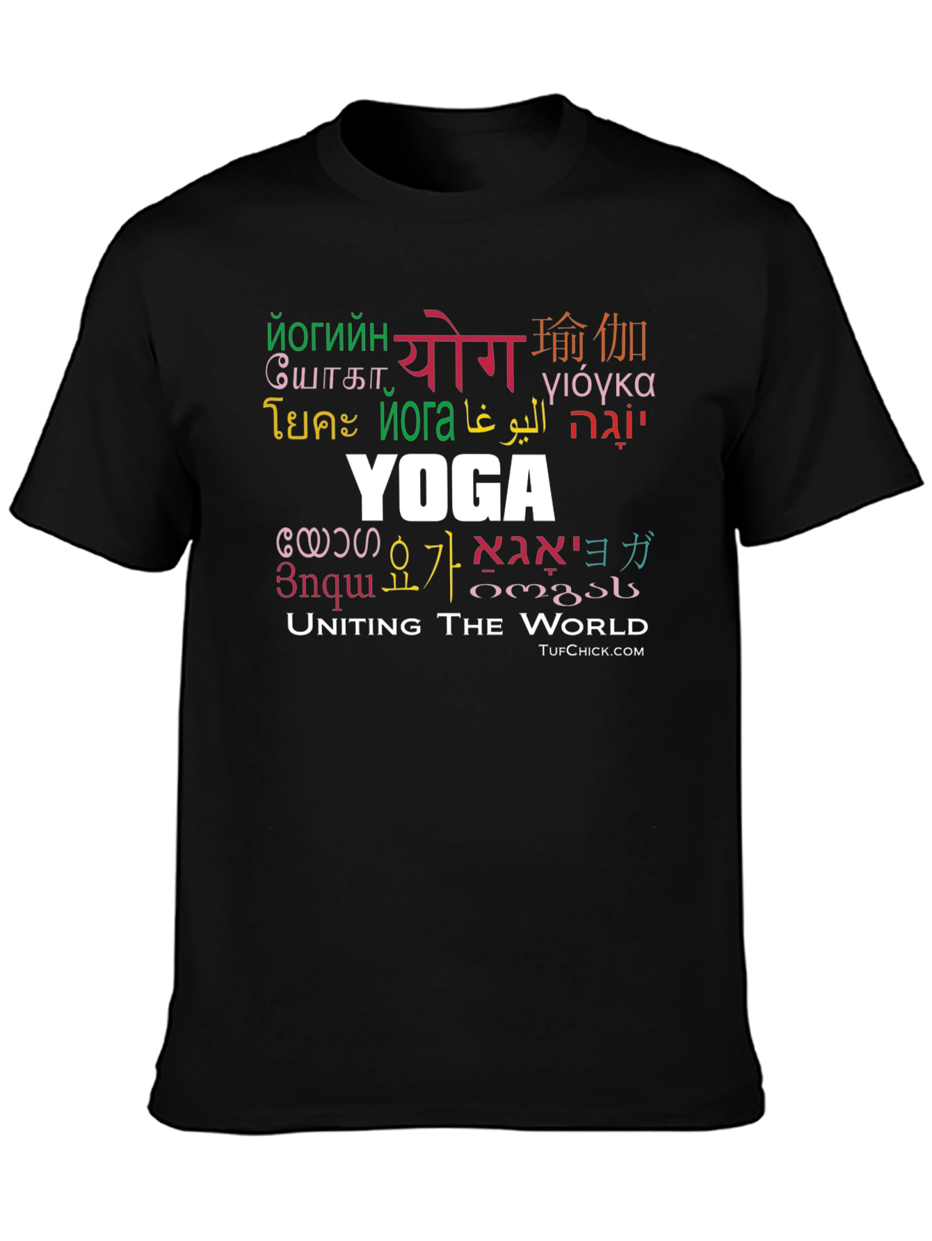 Yoga Uniting The World Black T-Shirt