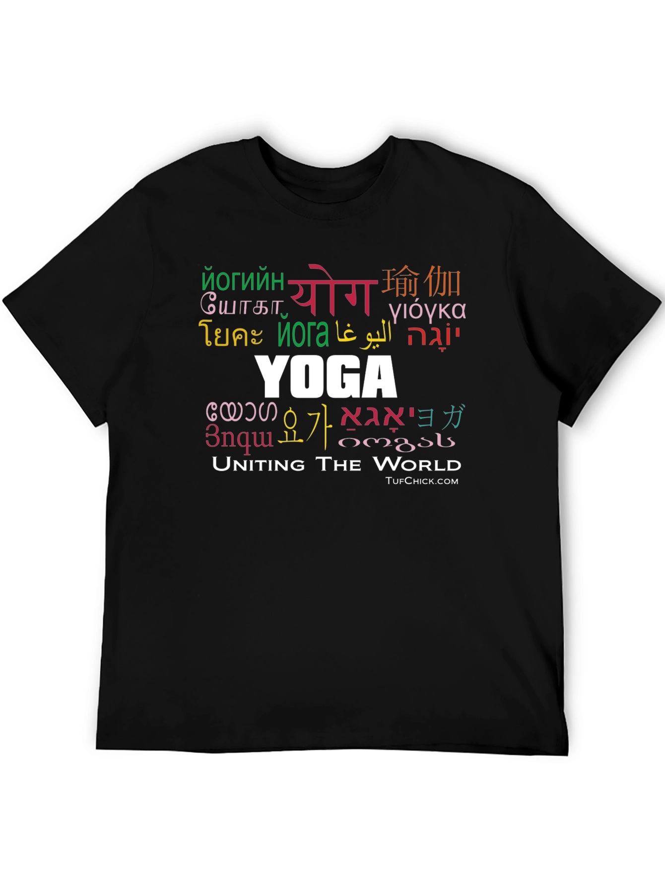 Yoga Uniting The World Black T-Shirt