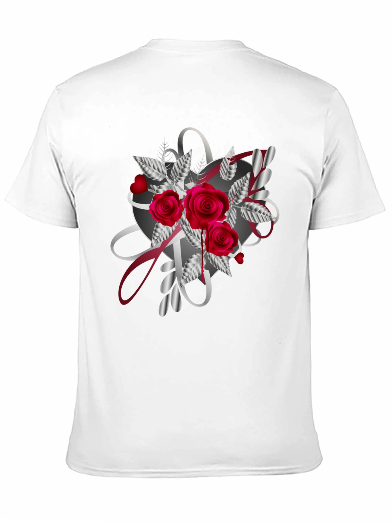 Romantic Rose Heart Graphic T-Shirt