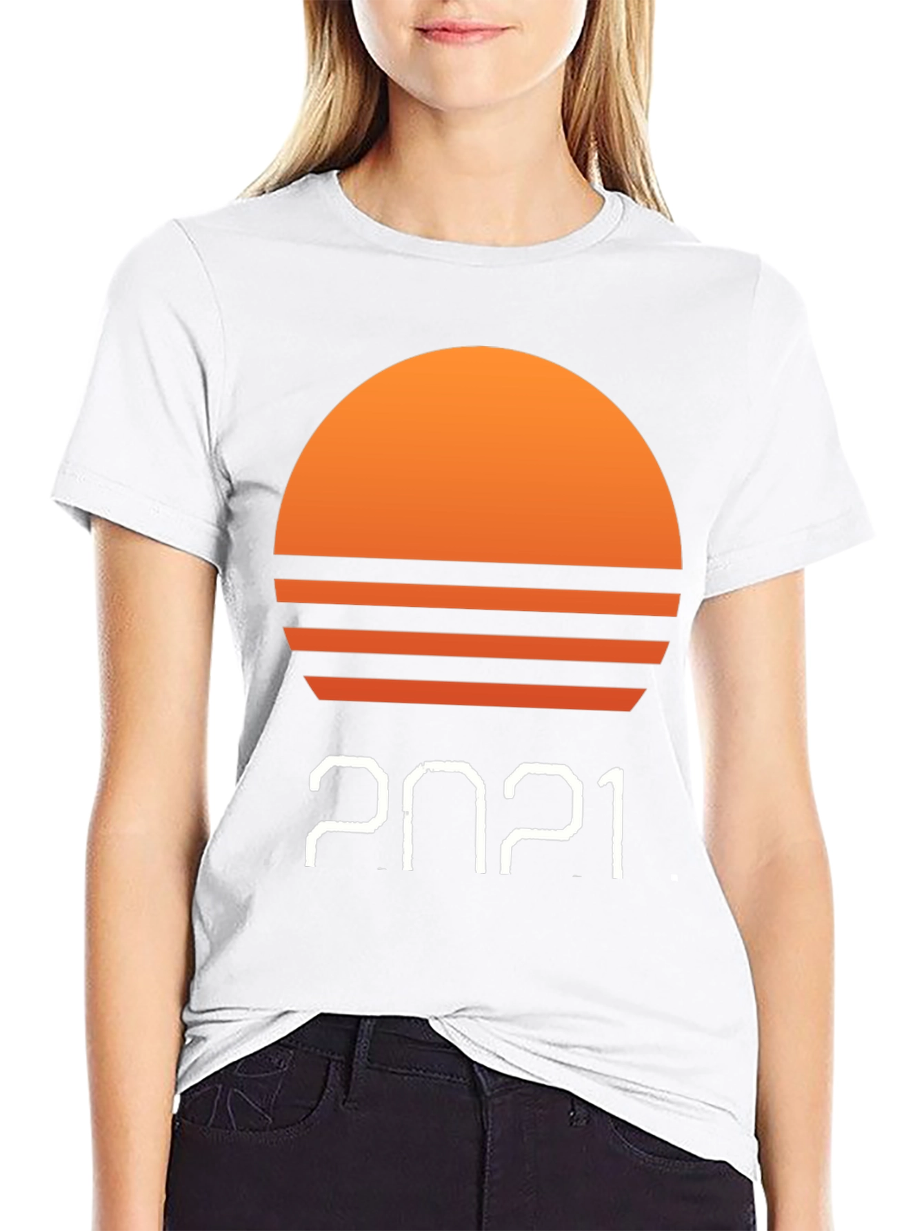 Retro Sunset 2021 Black T-Shirt