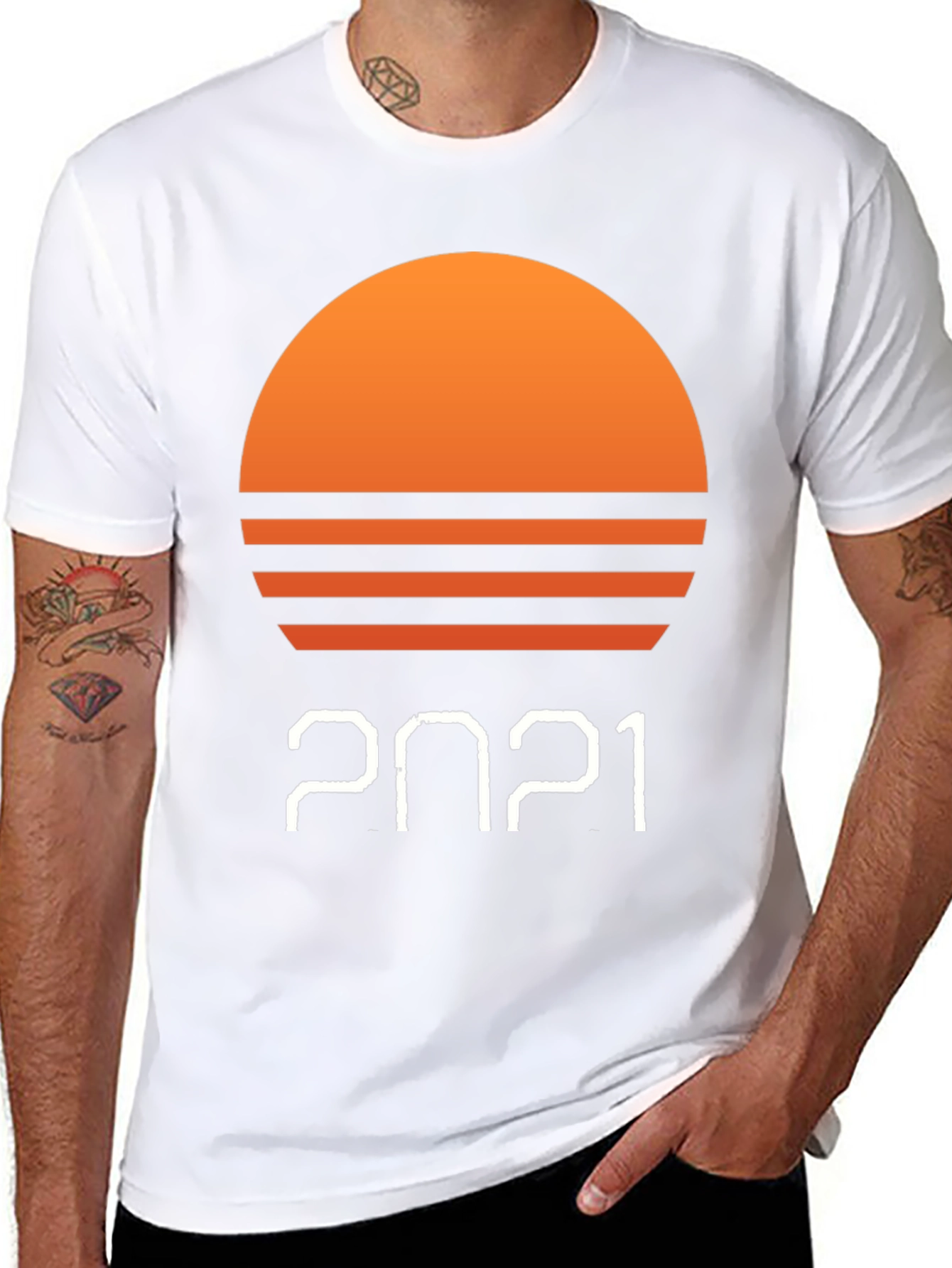 Retro Sunset 2021 Black T-Shirt
