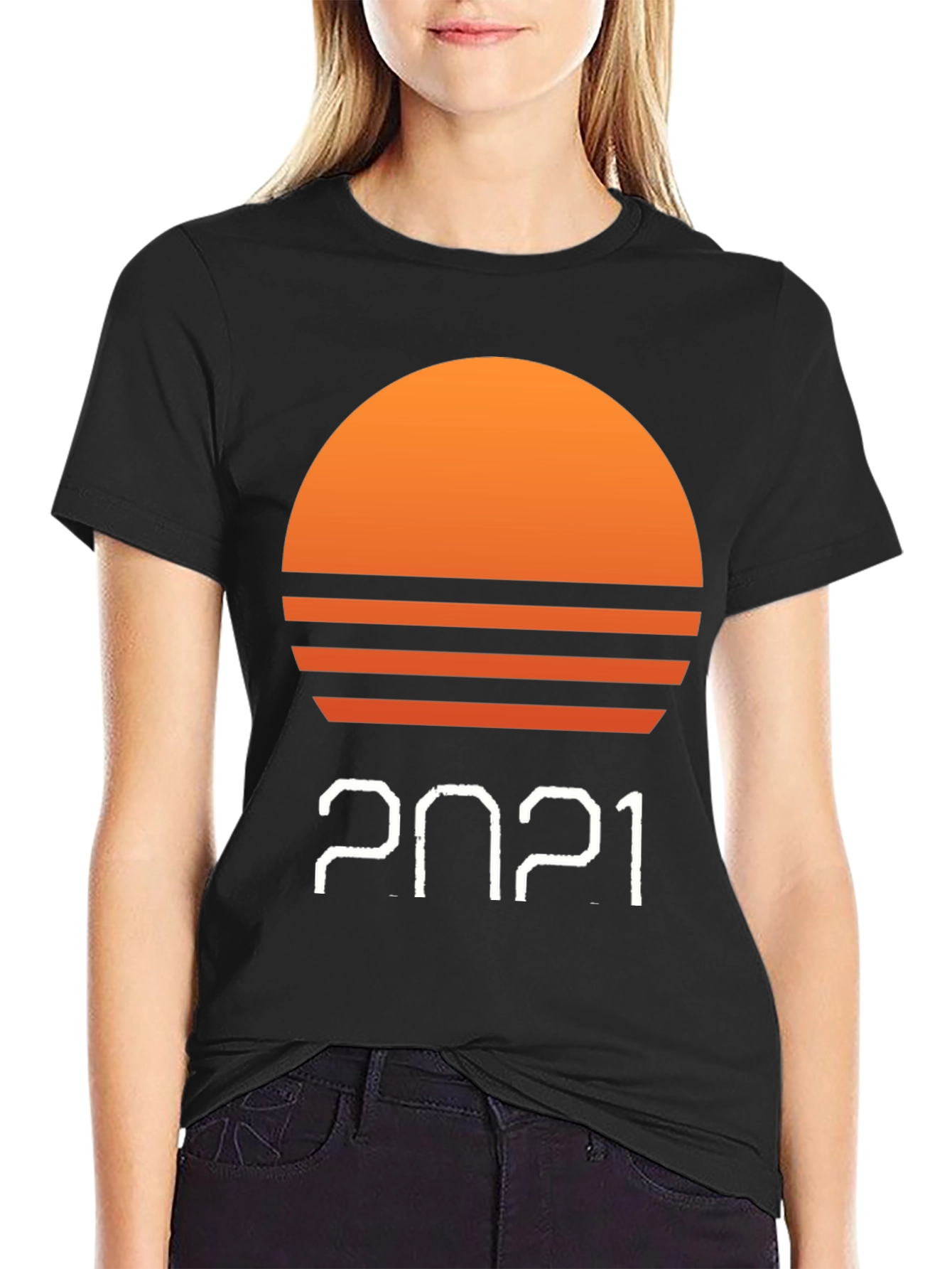 Retro Sunset 2021 Black T-Shirt