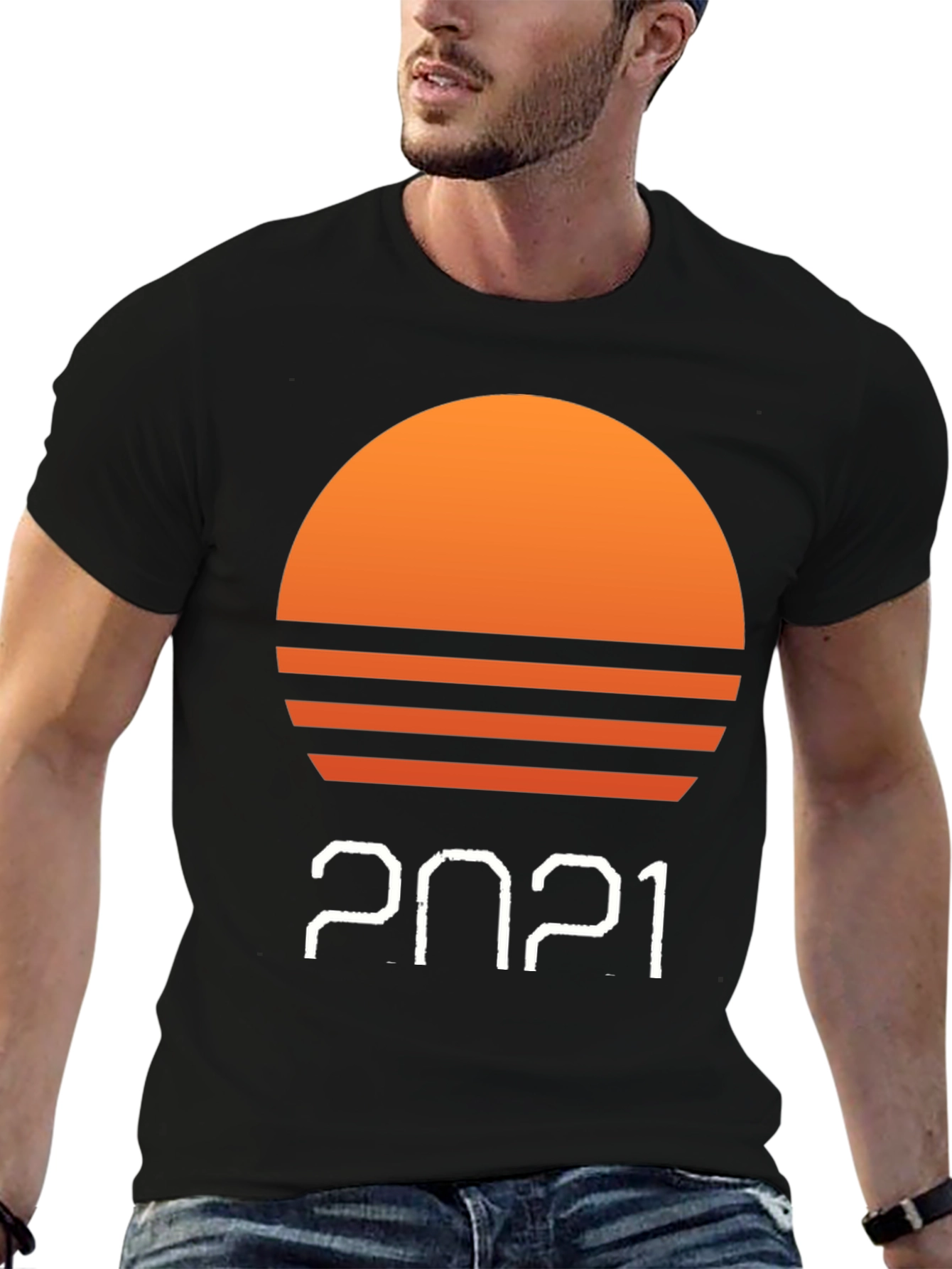 Retro Sunset 2021 Black T-Shirt