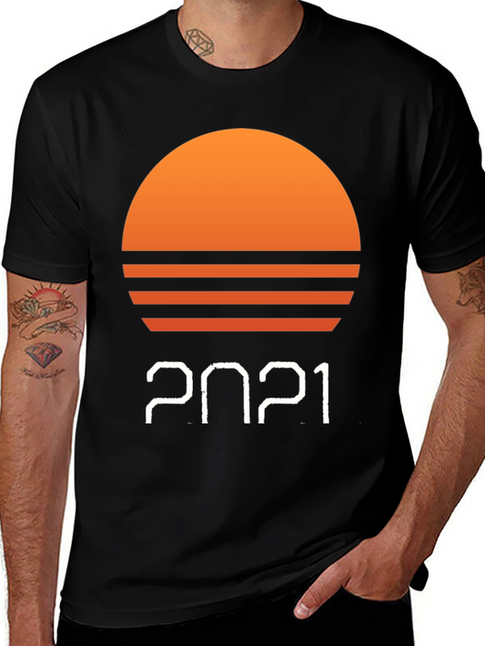 Retro Sunset 2021 Black T-Shirt