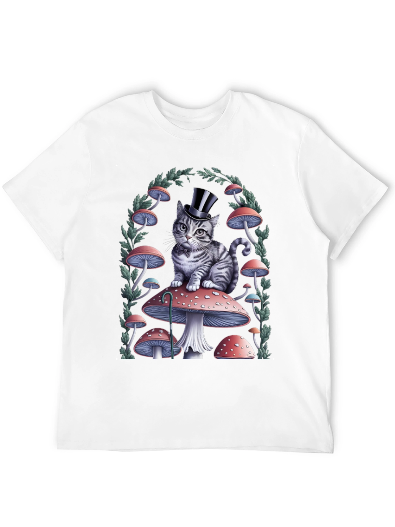 Cat on Mushroom T-Shirt