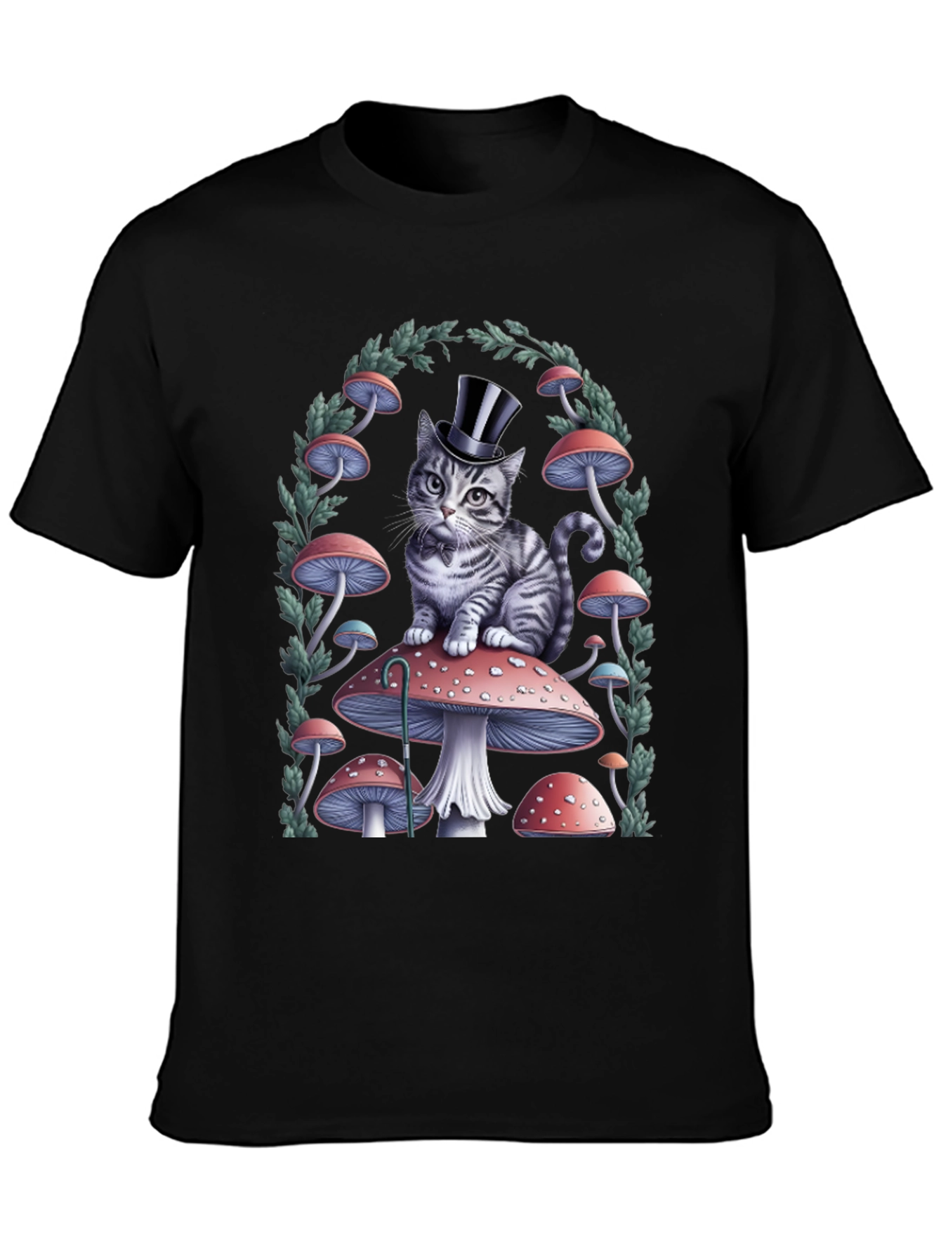 Cat on Mushroom T-Shirt