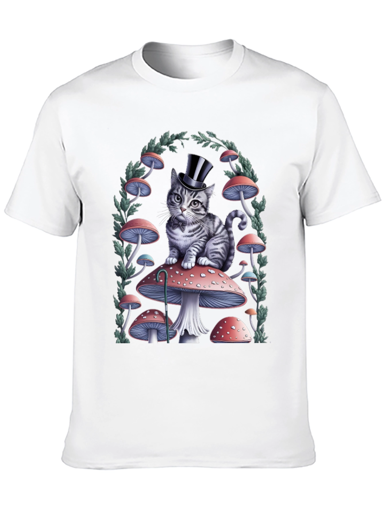 Cat on Mushroom T-Shirt