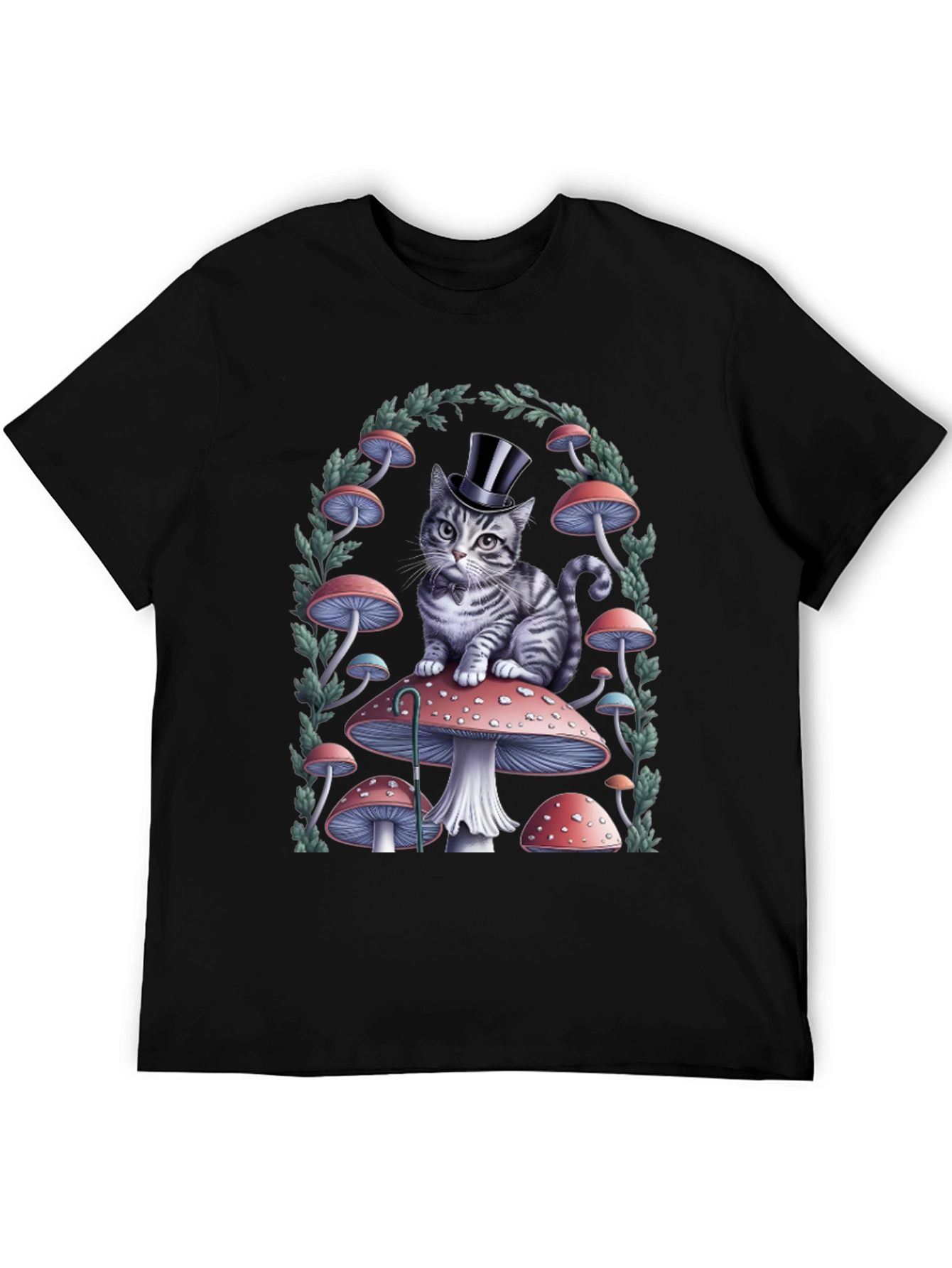 Cat on Mushroom T-Shirt
