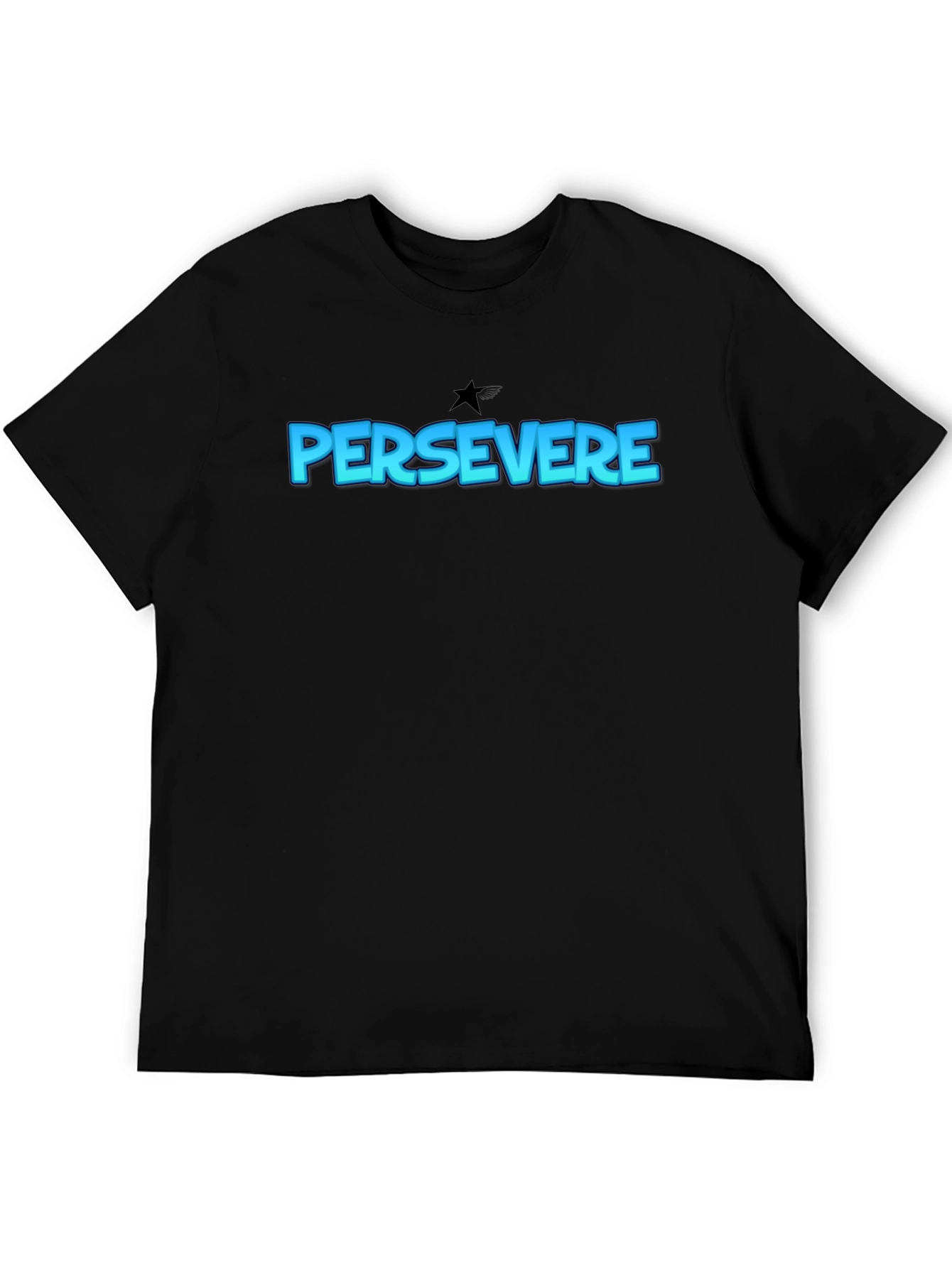 Persevere Graphic Tee - Classic Black Cotton T-Shirt