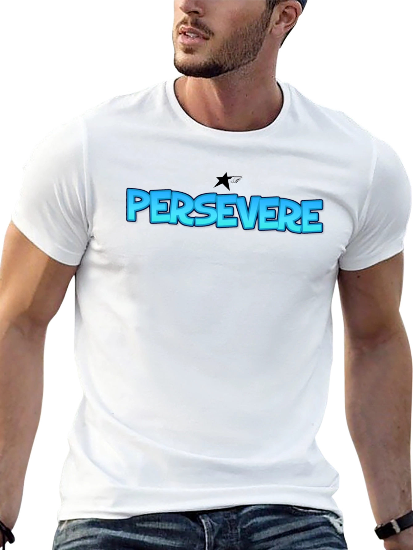 Persevere Graphic Tee - Classic Black Cotton T-Shirt