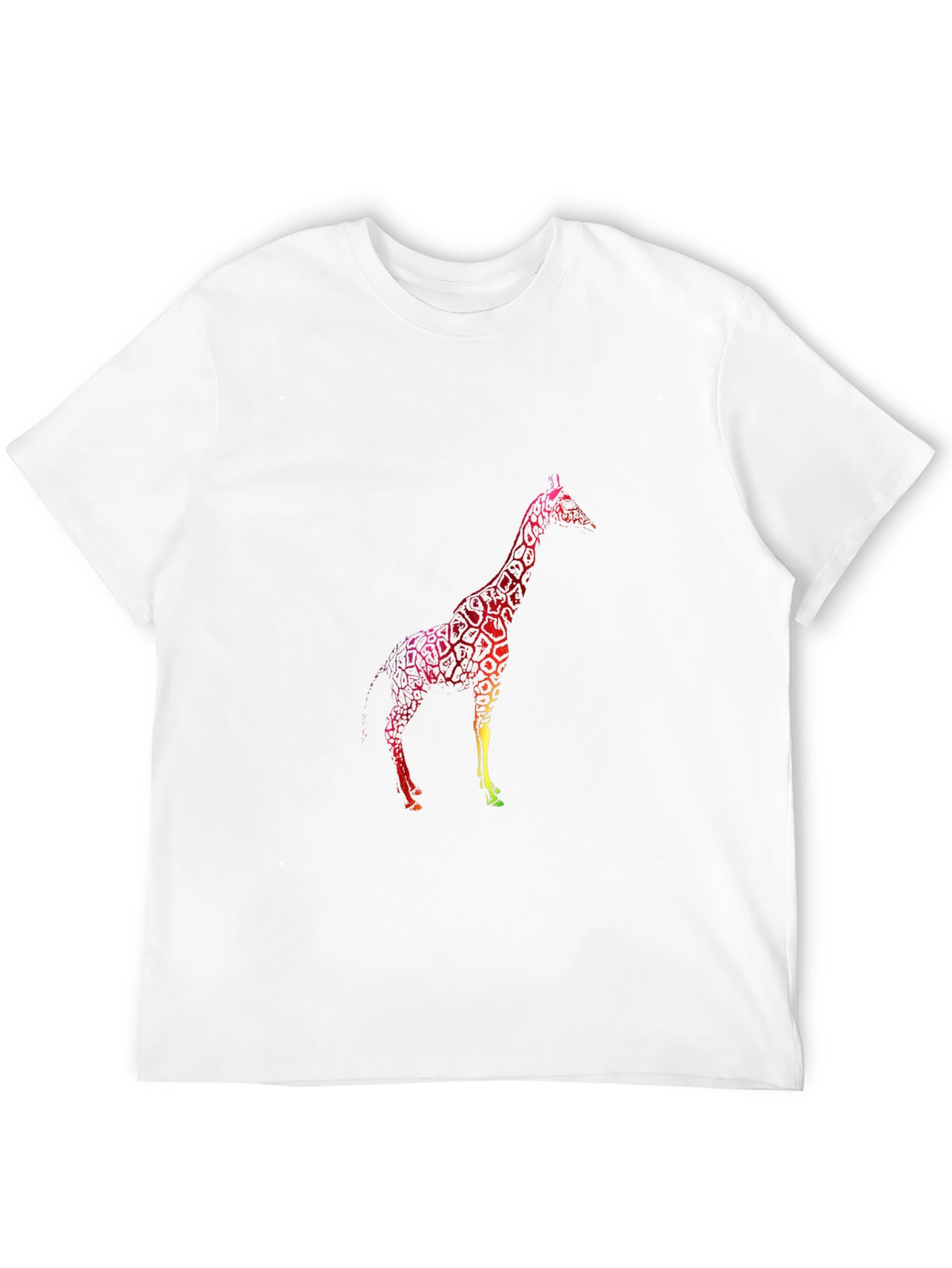 Giraffe Graphic Tee - Black Cotton Casual T-Shirt