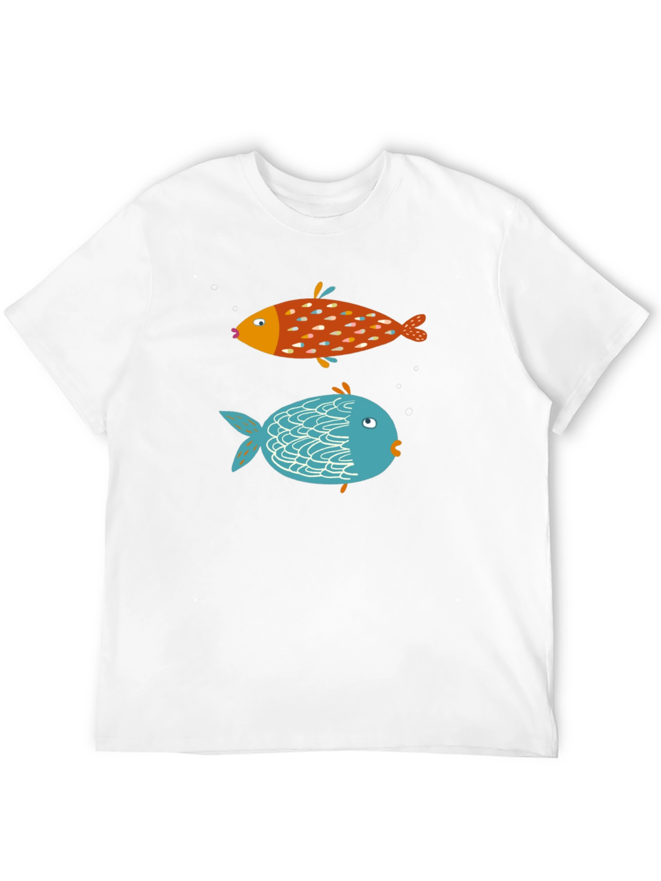 Fun Fish Graphic Tee - Black Cotton T-Shirt