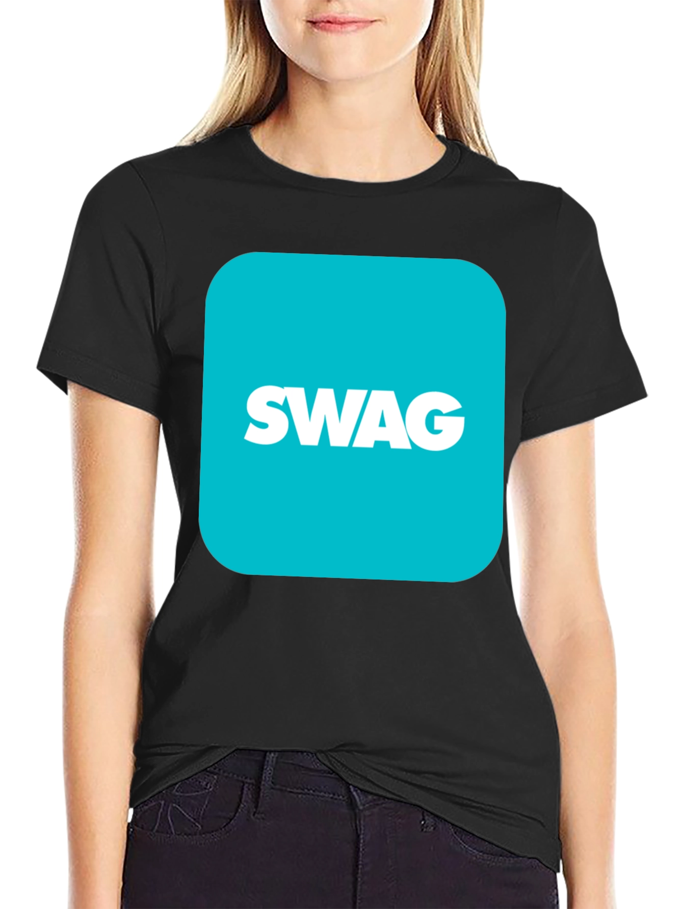 Trendy SWAG Graphic Black T-Shirt