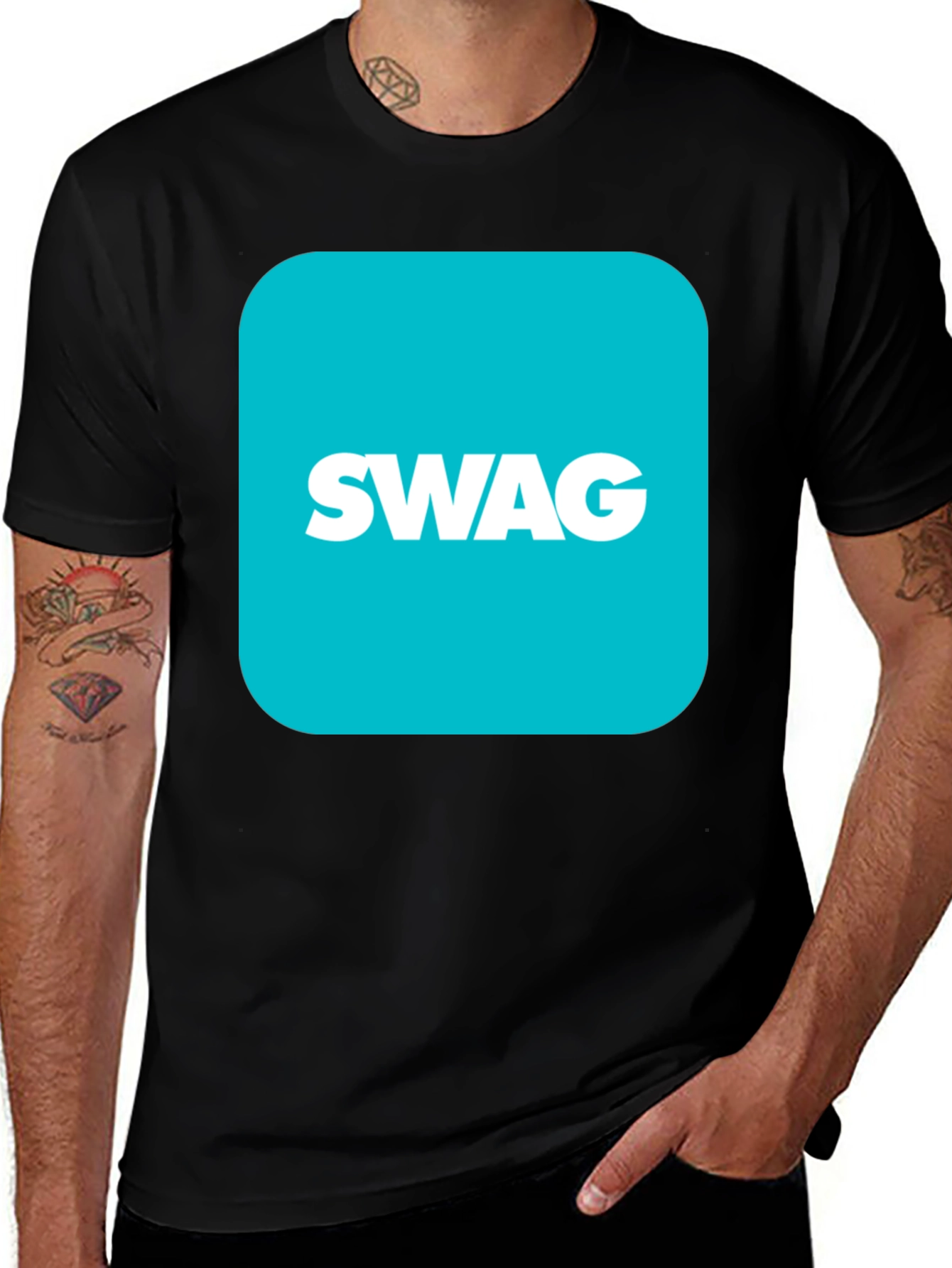 Trendy SWAG Graphic Black T-Shirt