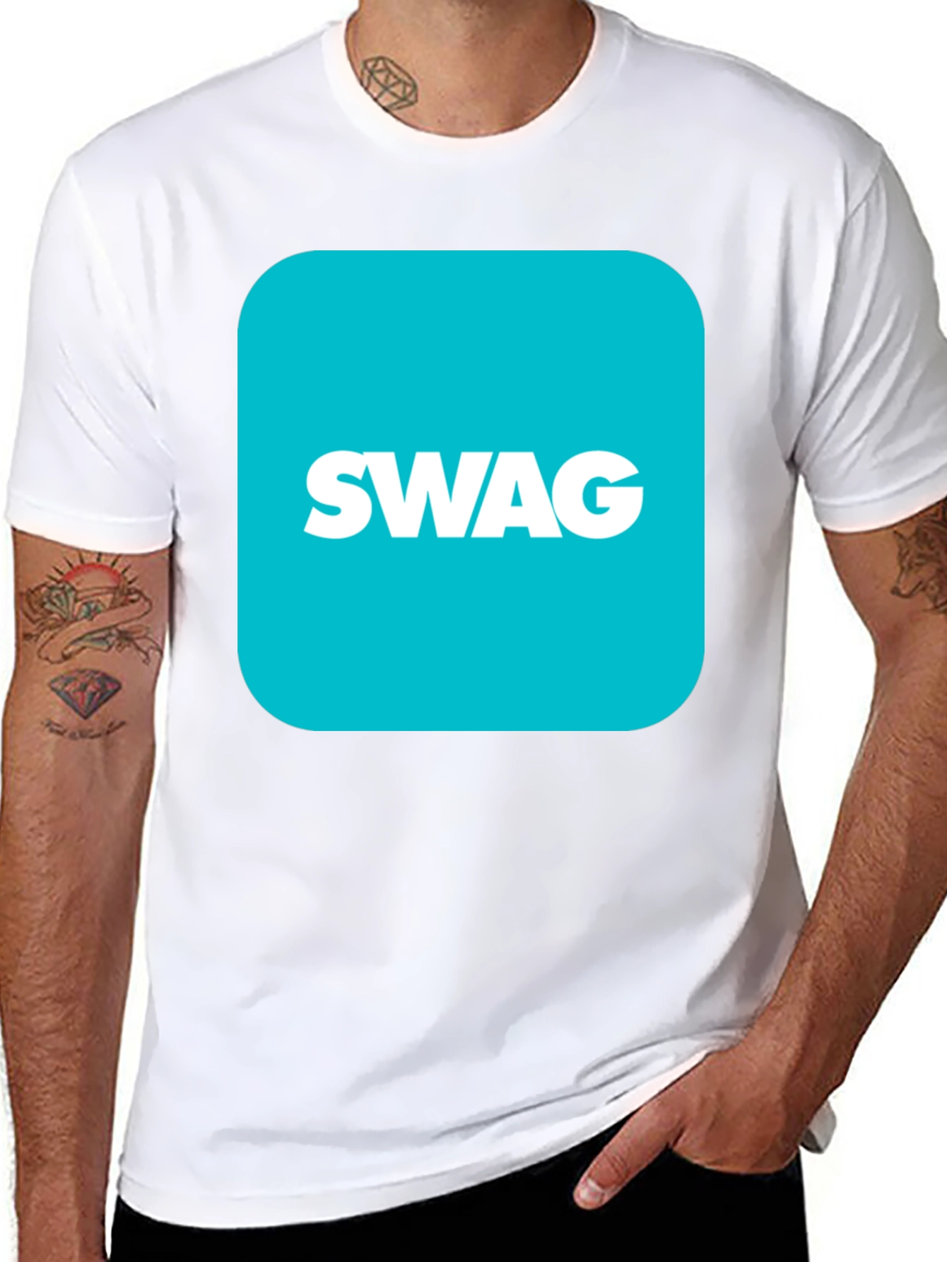 Trendy SWAG Graphic Black T-Shirt