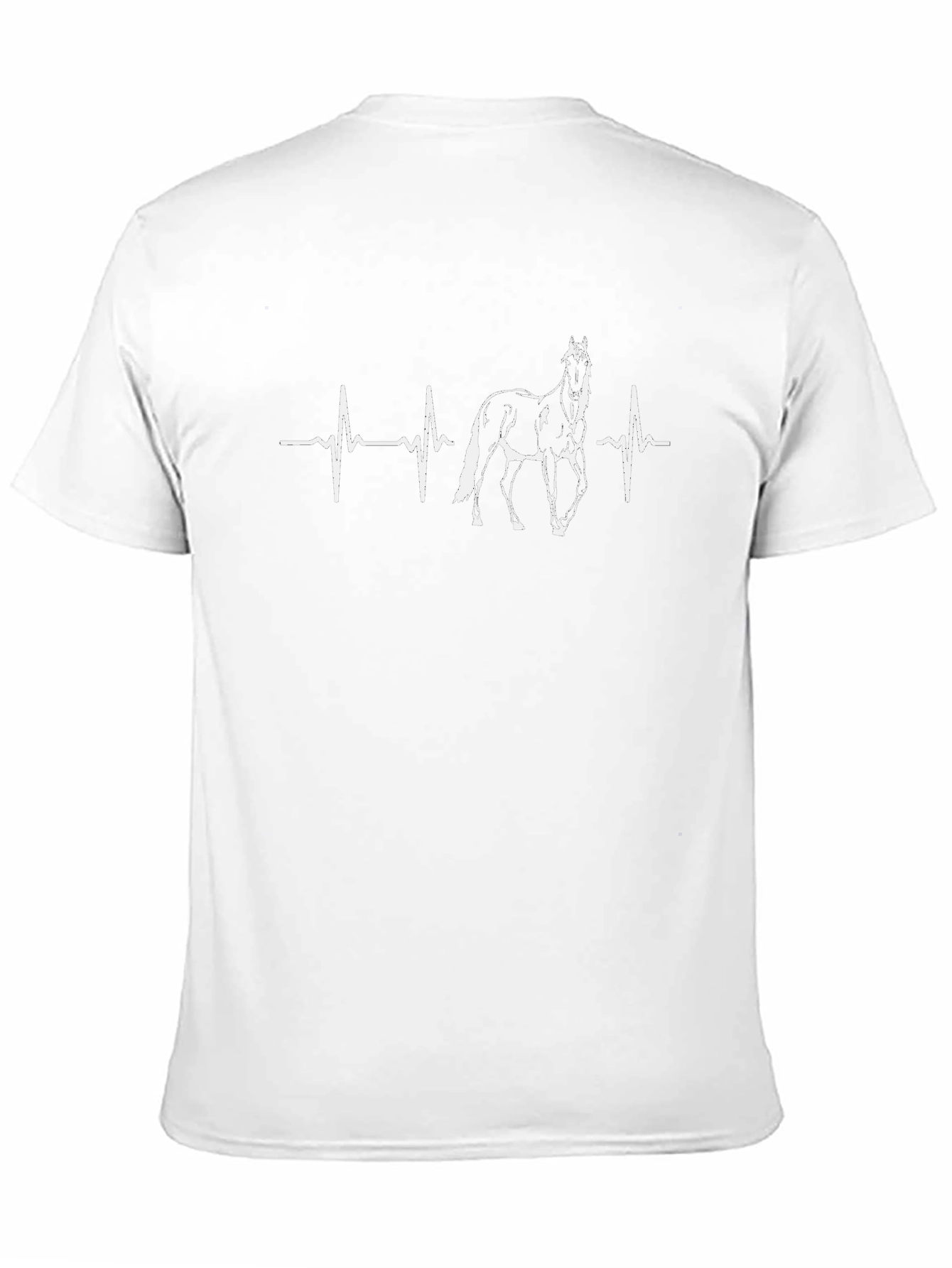 Horse Heartbeat Graphic Tee - Black Cotton T-Shirt