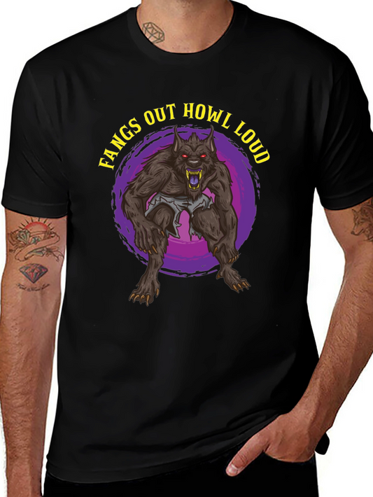 Fangs Out Howl Loud Werewolf T-Shirt