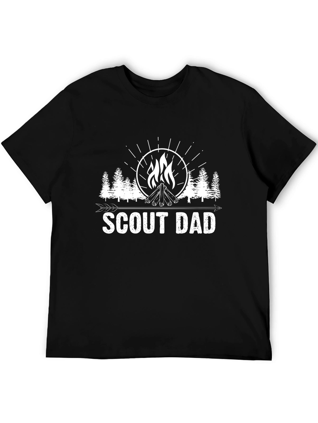 Scout Dad Black T-Shirt - Campfire Design