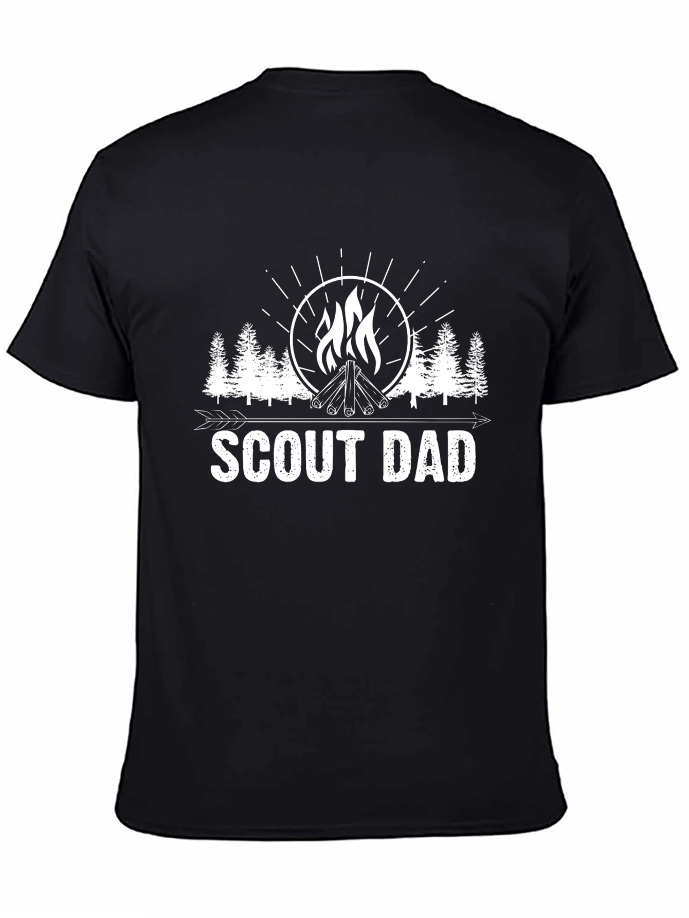 Scout Dad Black T-Shirt - Campfire Design