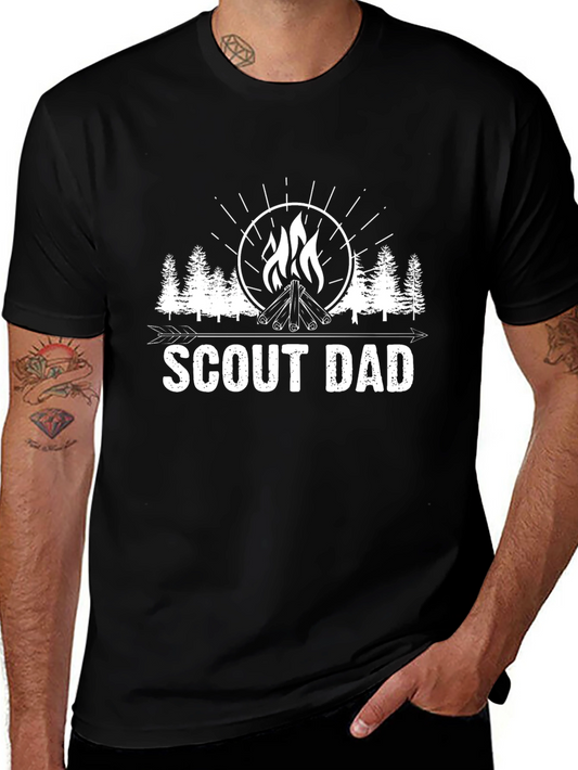 Scout Dad Black T-Shirt - Campfire Design