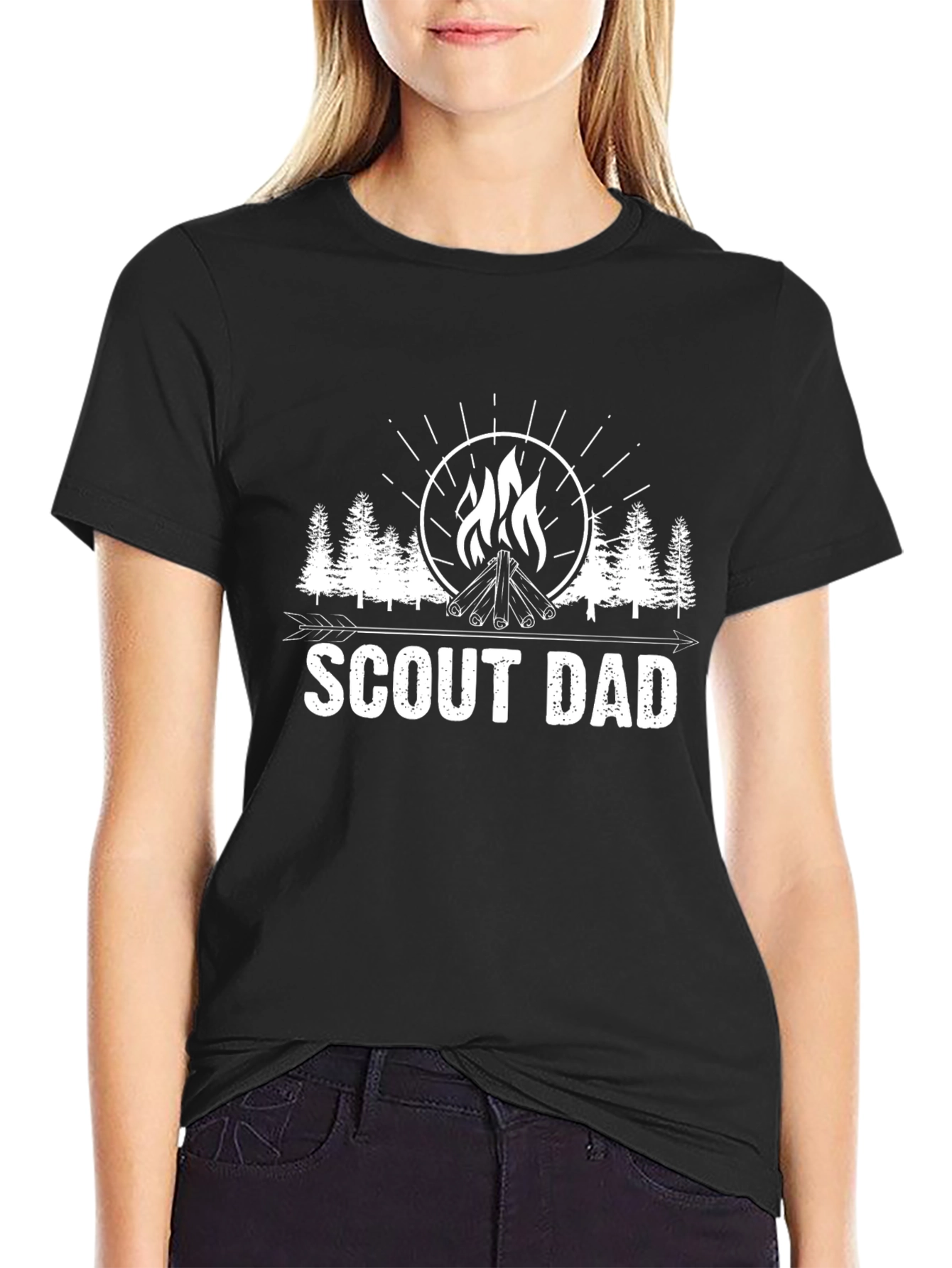 Scout Dad Black T-Shirt - Campfire Design