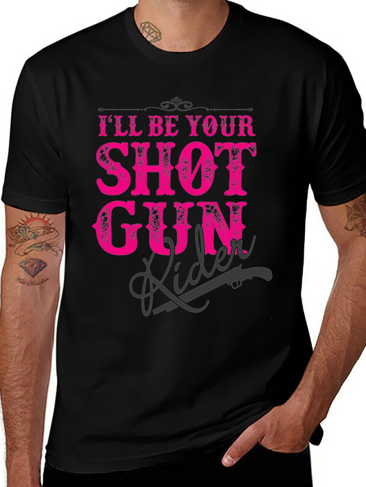 Shotgun Rider Graphic T-Shirt - Black Crew Neck Tee